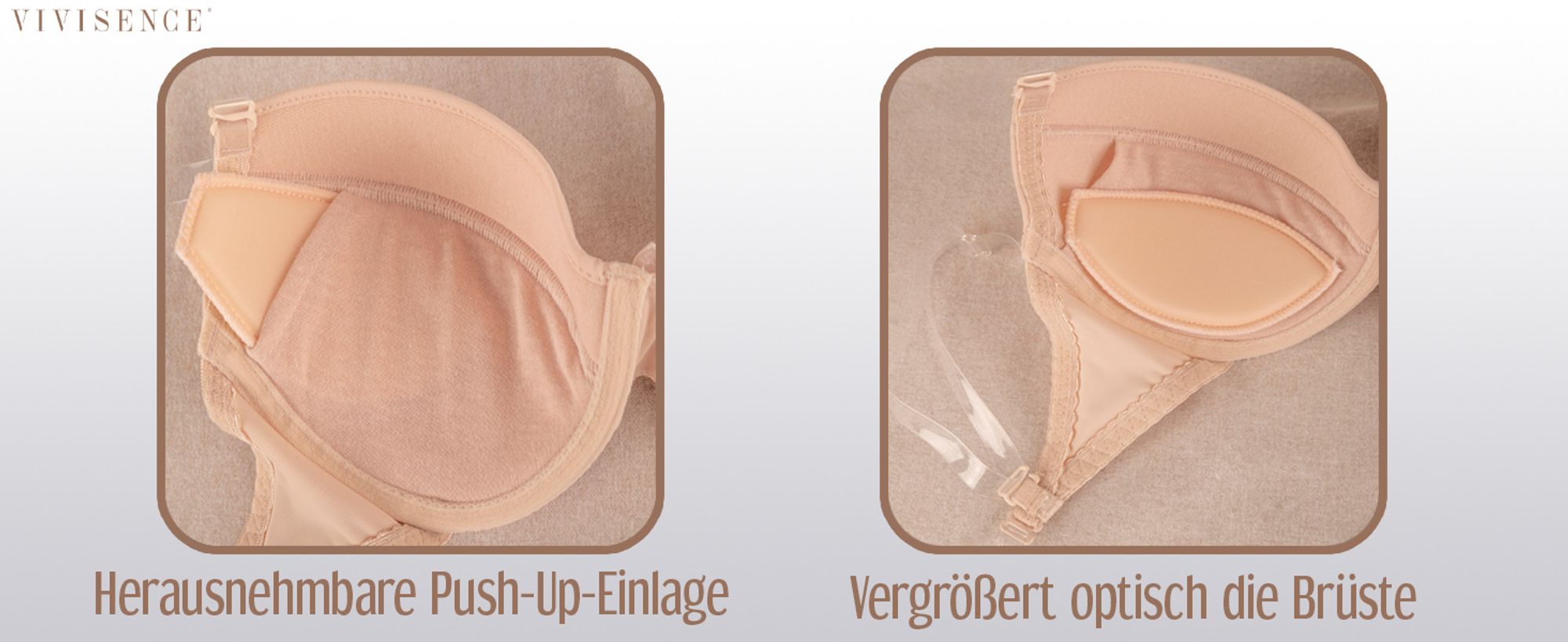 Vivisence 1035 dame push-up bh bügel maximizer multiway gepolstert , weiß, 80c