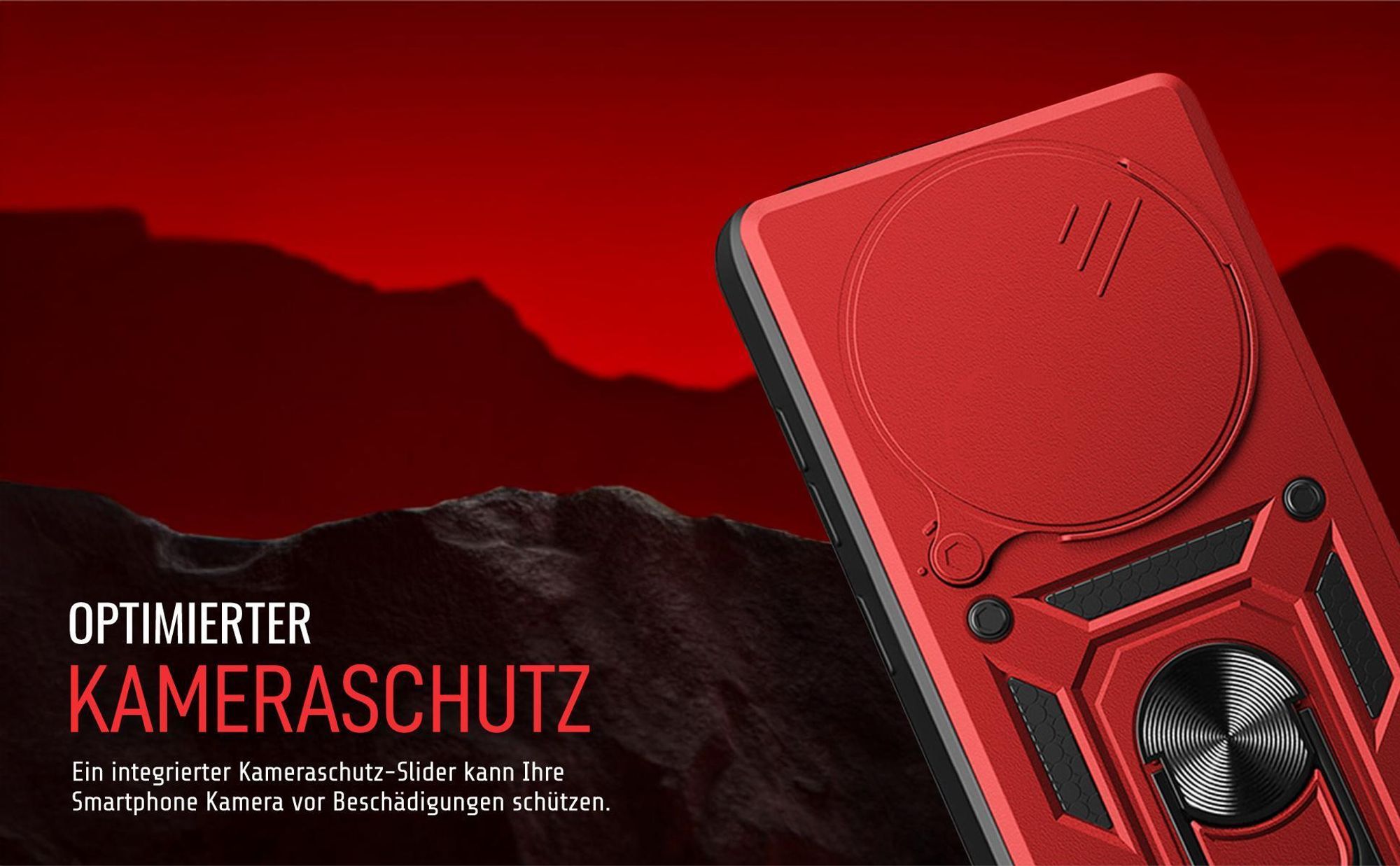Handyhülle in Rot für Xiaomi Redmi Note 14 Pro 5G mit Kameraslider
