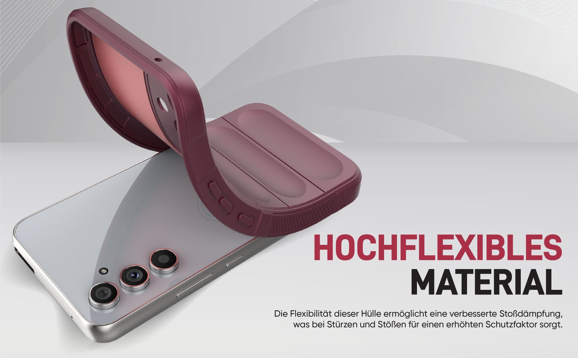 Stoßfestes und flexbiles Handy Case mit Griffzonen in Lila für Samsung Galaxy A54 5G