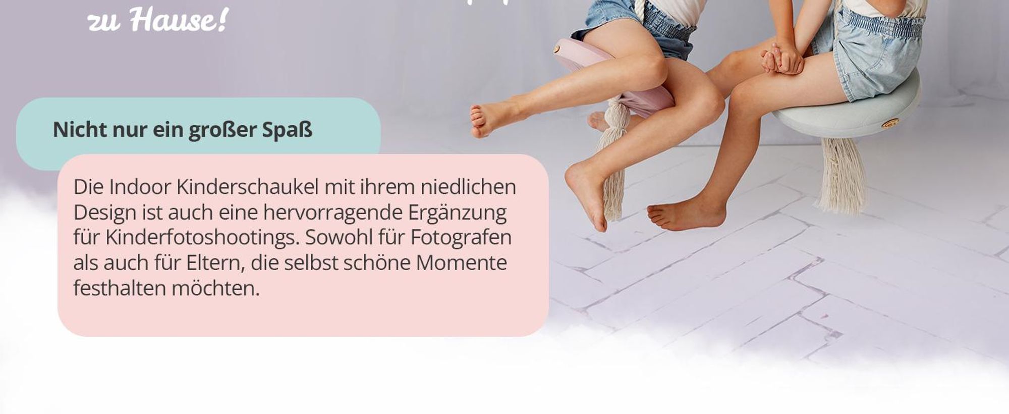Create for you® - Ring Schaukel für Kinder Indoor, mit Baumwollseil, Runde Kinderschaukel, Weicher Sitz, Durchmesser 36 cm, Rosa