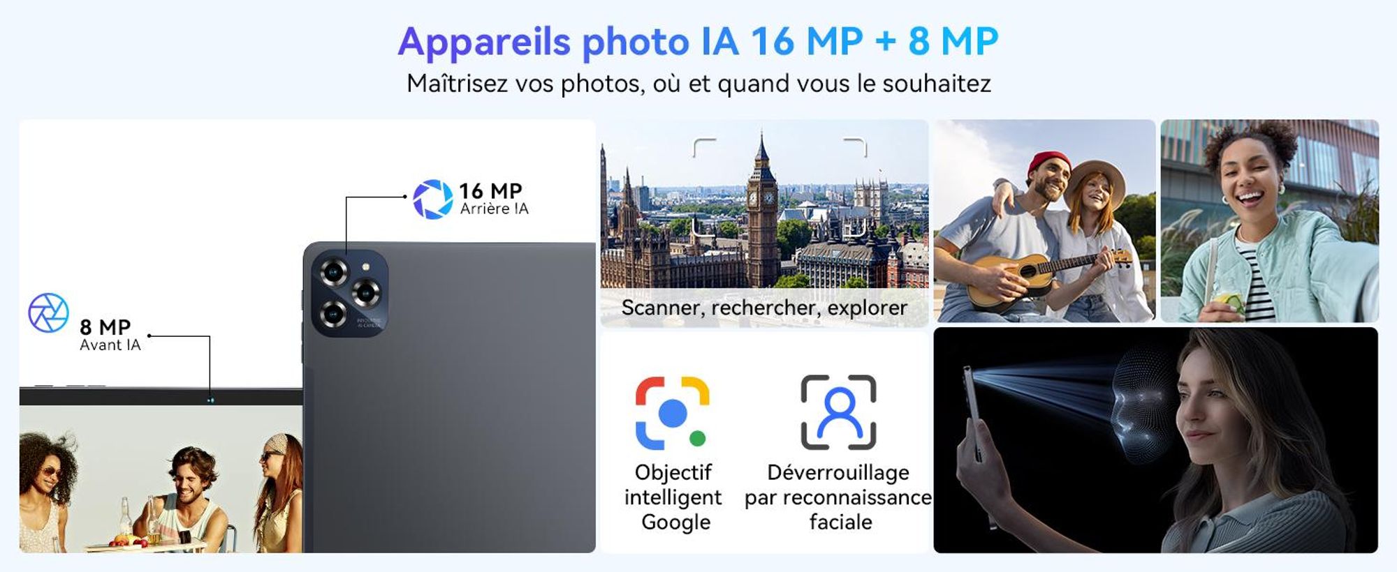 TABWEE W90 Tablet 11 pouces Android 15 ,24GB RAM Espace de stockage 256GB(2TB TF),Grand écran Widevide L1,Octa-core T615, 8000mAh,5G WiFi,4G LET,18W