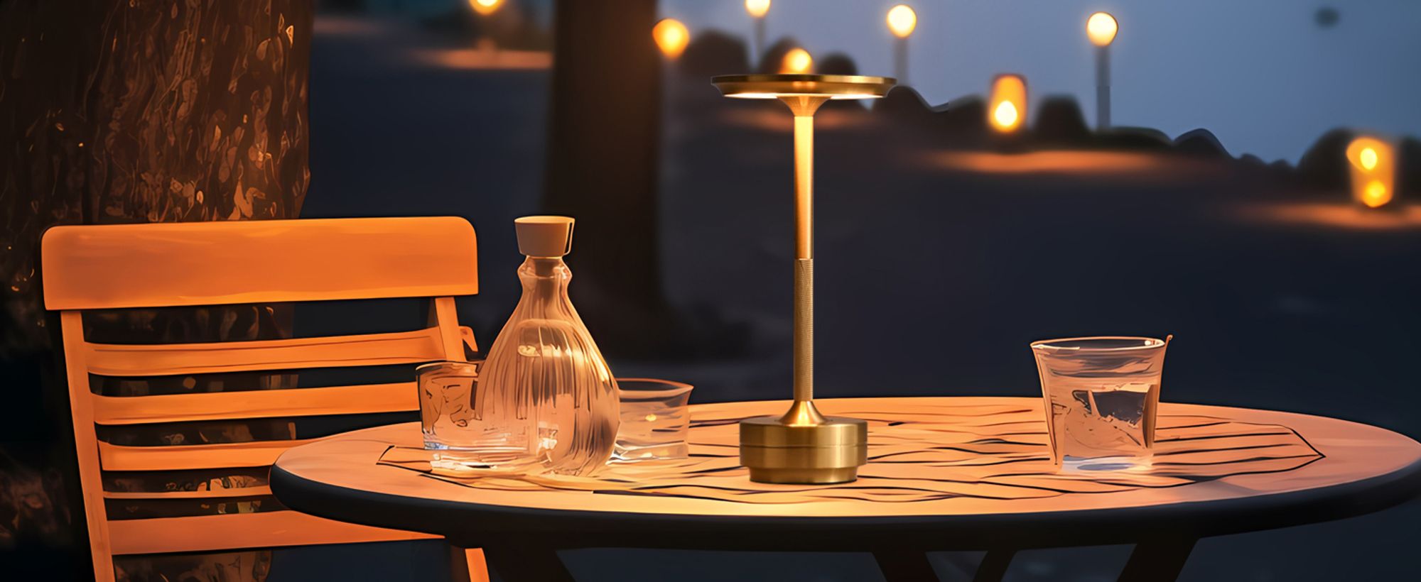 Kabellose Dimmbare LED Akku Tischleuchte Touch Tischlampe Lampe Wohnzimmer Nachttischlampen Dreifarbiges Licht Gold