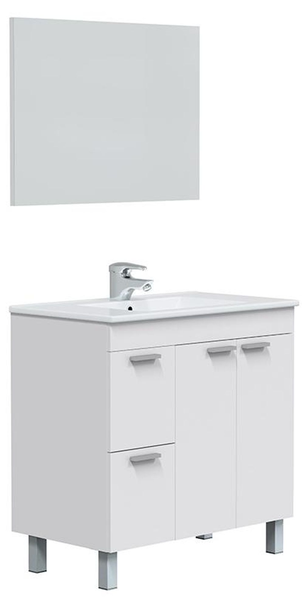 AKTIVA Waschbeckenunterschrank – modernes Badezimmer-Set mit Spiegel und großzügigem Stauraum
