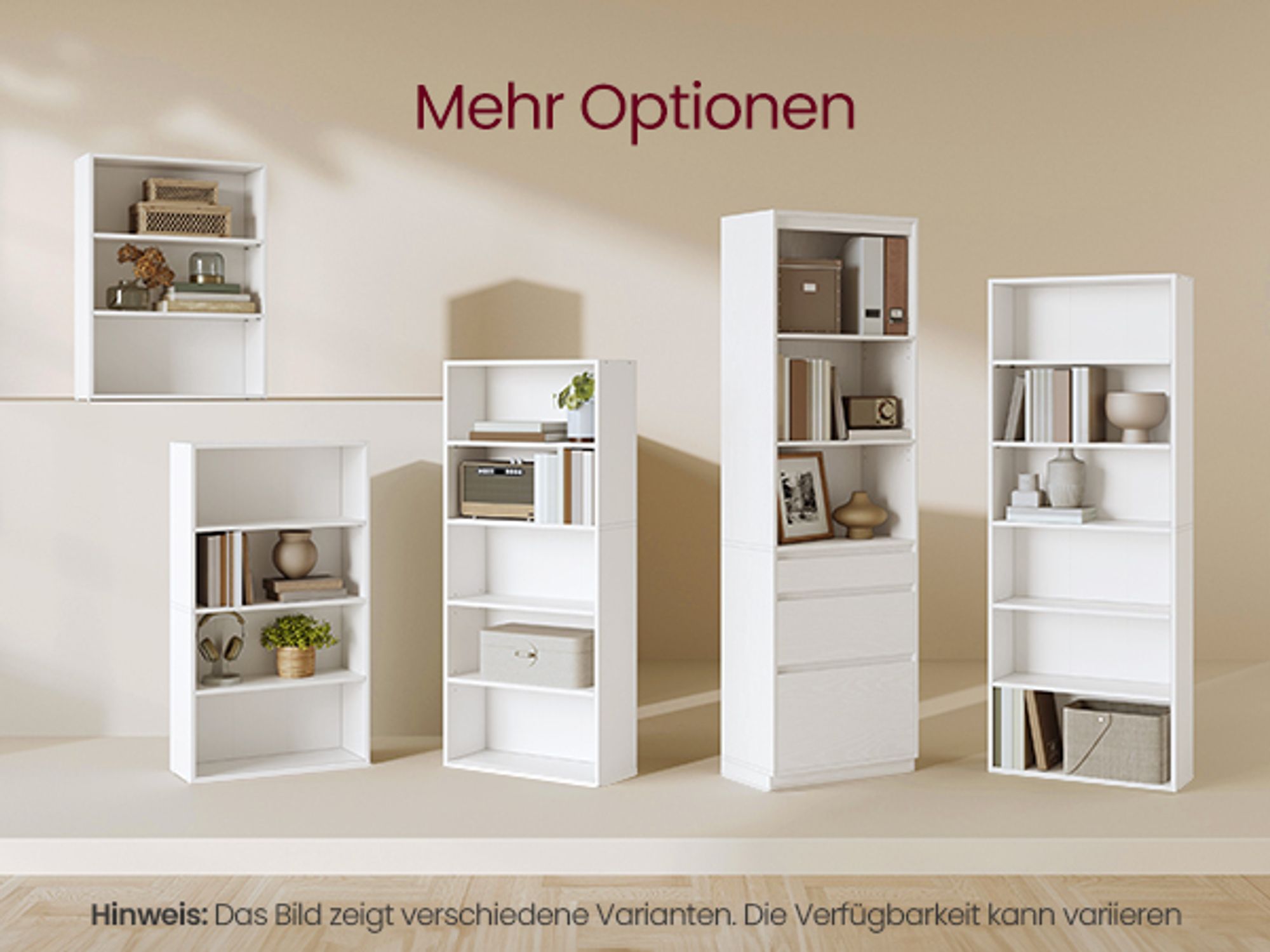 VASAGLE Bücherregal, Hochschrank, 3 Schubladen, verstellbare Ablagen