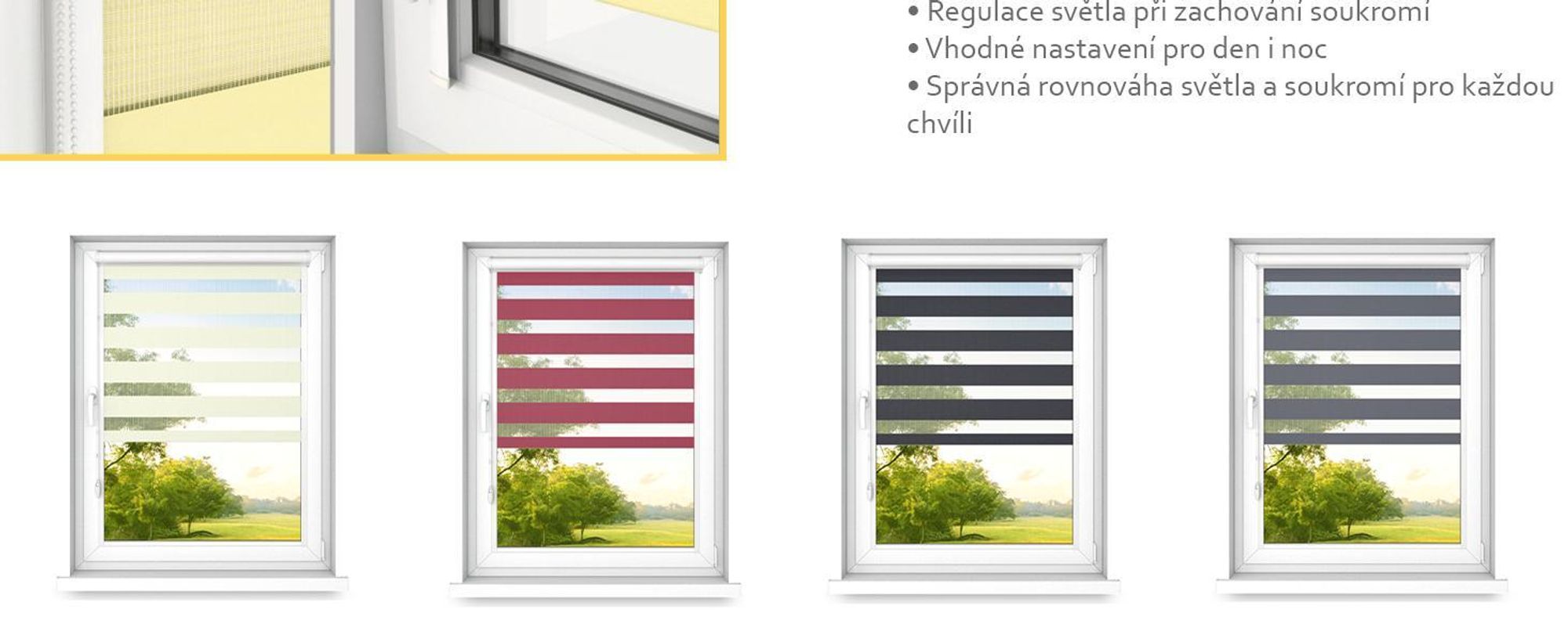 time4blinds – Dvojitá Roleta bez Vrtání – Rolety Zebra pro Okna a Dveře - Klasická bílá, 800x700, Vpravo