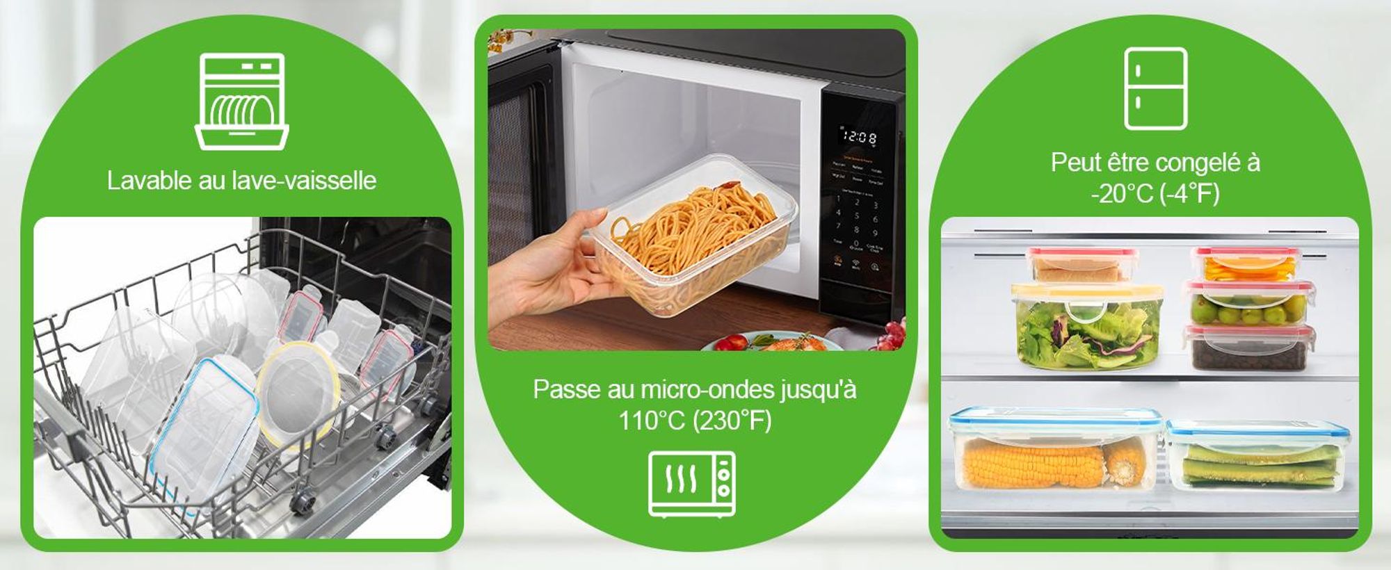 Lot YASHE de 14 boîtes alimentaires, 28 pièces, 10,94 L