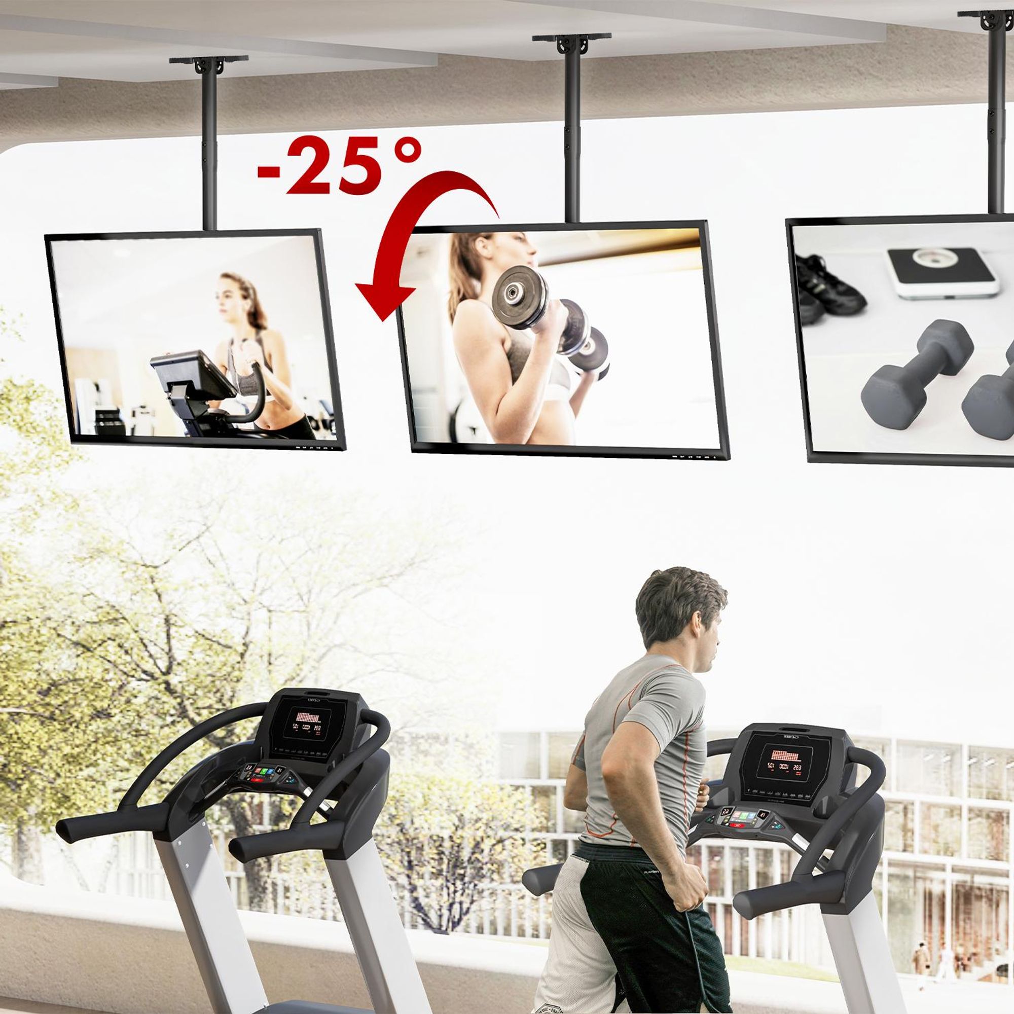 Deckenhalterung für Maclean TV max. Belastung 60kg 43-86" max VESA 600x400 MC-112 B
