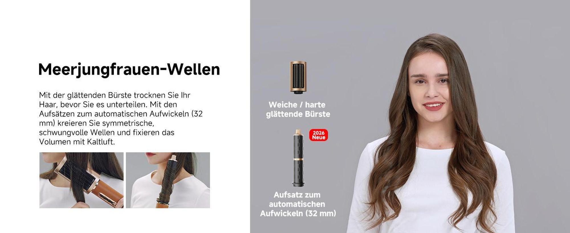 DREAME AirStyle Pro,7in1 Multistyler,Schnelltrocknend,2Lockenaufsätze,Volumen für das Haar,glättende Bürste,Kräusel Reduzierung,2026Neue Version,Braun