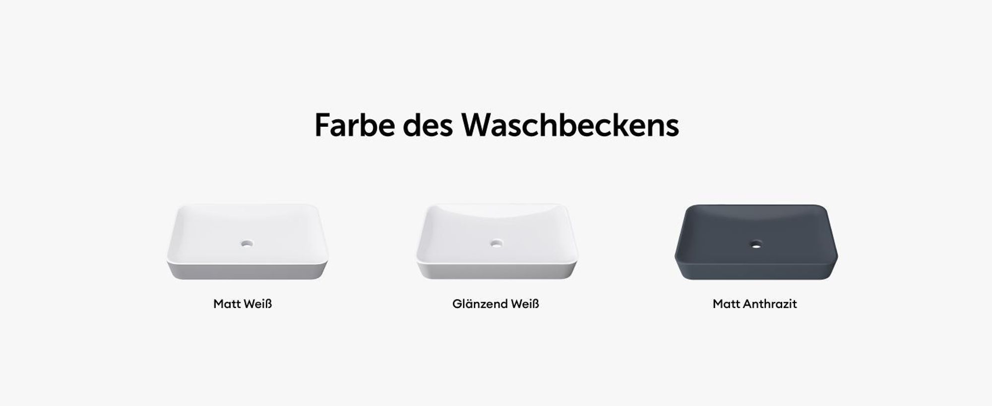 Mai & Mai Aufsatzwaschbecken 60x40x9cm aus Mineralguss Waschbecken matt Weiß inkl. Standard DIN-Anschlüsse Col815
