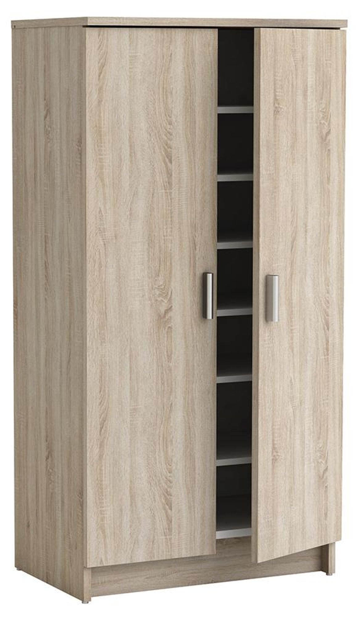Schuhschrank Elvira – Schuhaufbewahrung mit 7 Fächern und Drehtüren für schmale Flure