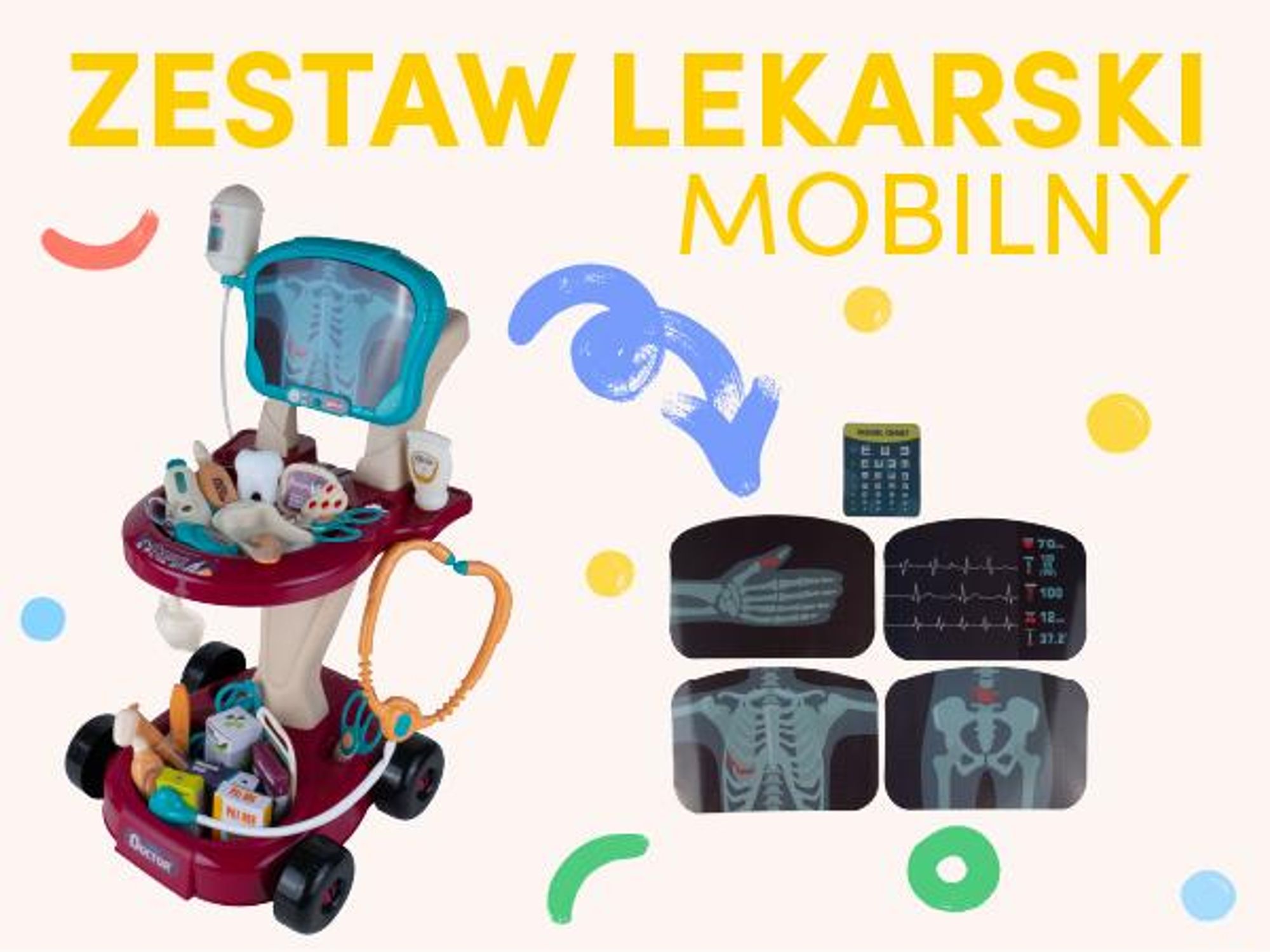 Zestaw małego lekarza z rentgenem i narzędziami