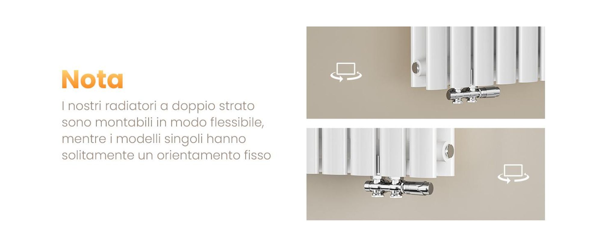 Radiatore tubolare di design EMKE per il funzionamento ad acqua calda con attacco centrale verticale ovale a doppio strato 623 watt 24cm x 160cm bianco senza elemento riscaldante
