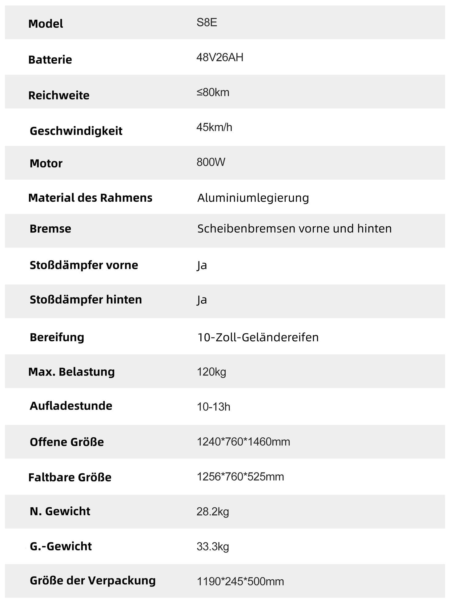 Elektroroller JOYOR S8E - 800W Motor 48V26AH Batterie 10" Reifen Klappbar - Schwarz