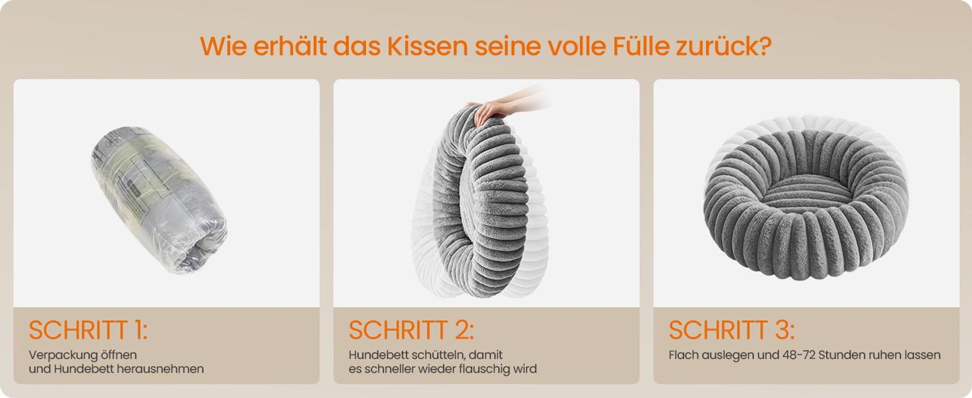 Feandrea Hundebett, kleines Katzenbett, 50 cm Hundekörbchen, Hundekissen waschbar