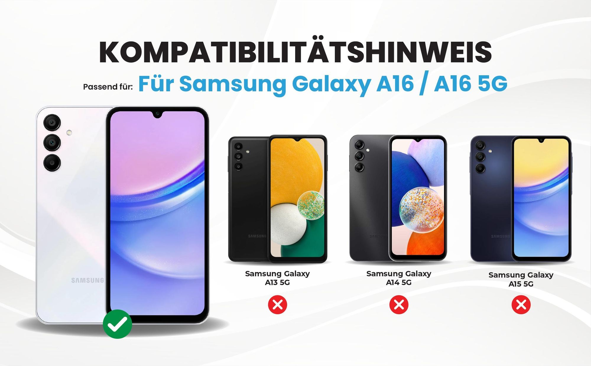 Kompatibilitätshinweise Hülle für Samsung Galaxy A16 / A16 5G