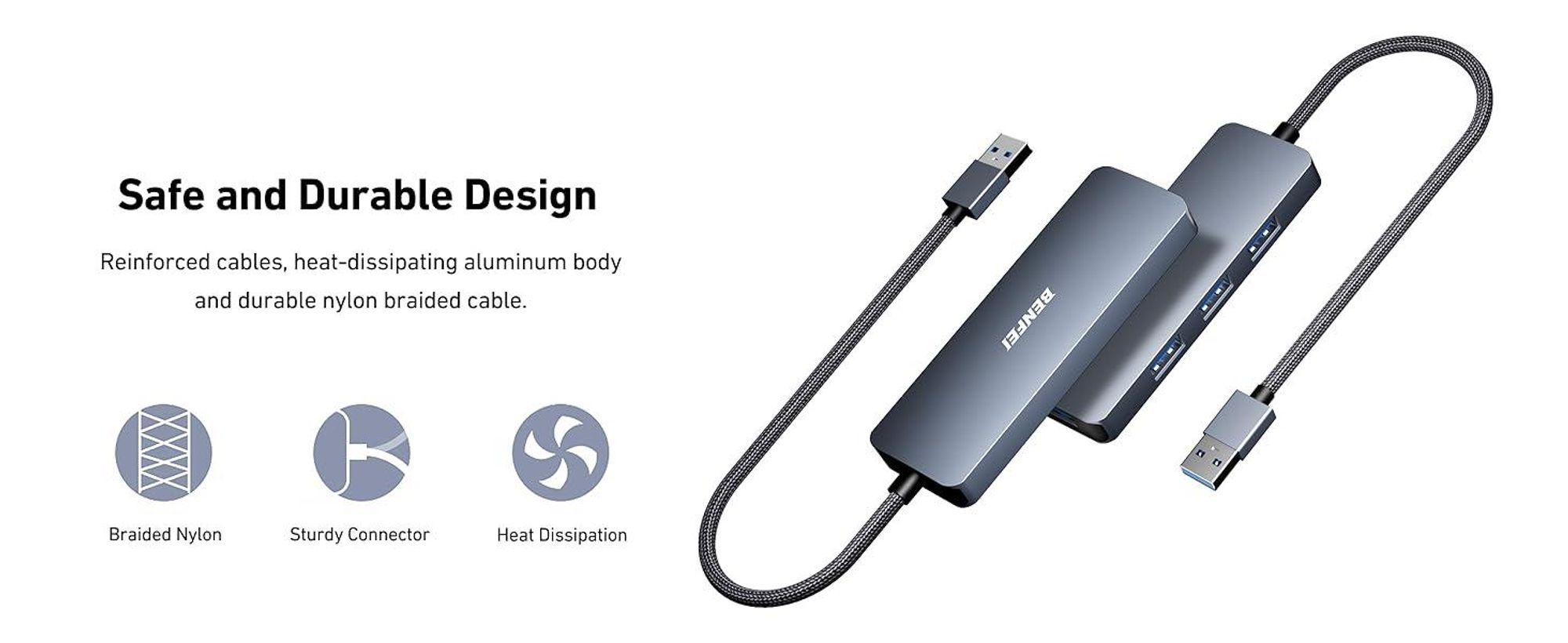 BENFEI Hubs USB 3.0 Hub 4 Port Ultra Slim Splitter