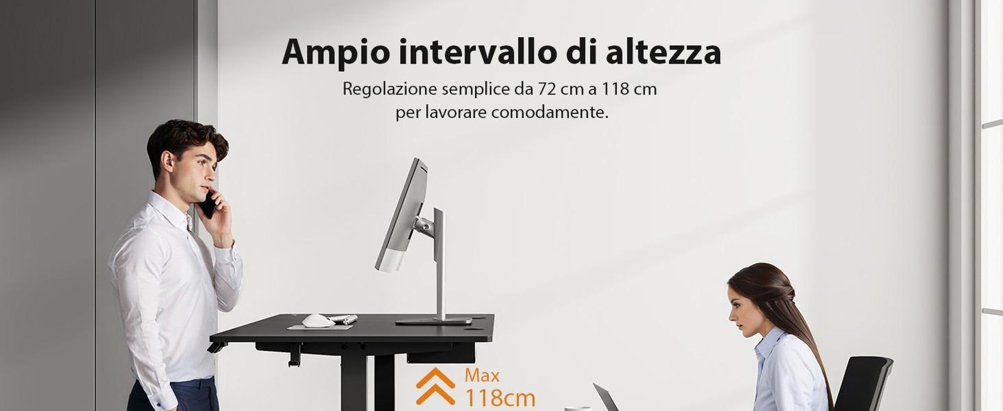 Sense7 Nojo Scrivania elettrica regolabile in altezza 120 cm, bianca, da gaming, ergonomica, scrivania sit-stand con funzione di memoria, scrivania per PC da ufficio domestico, silenziosa