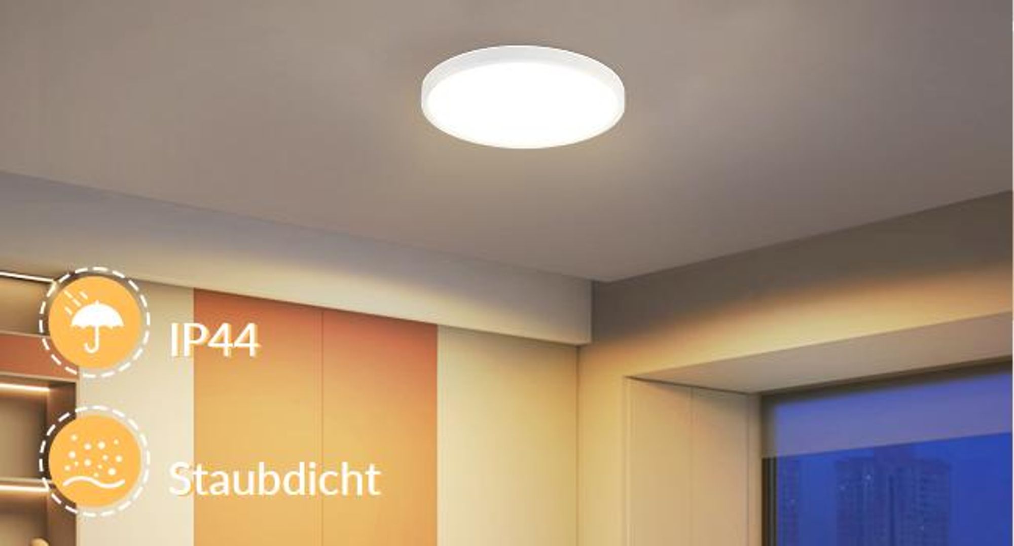 Plafonnier LED ZMH blanc, plat, 15 W, 3000 K (blanc chaud), 18 cm, petit éclairage de plafond pour la cuisine et le couloir
