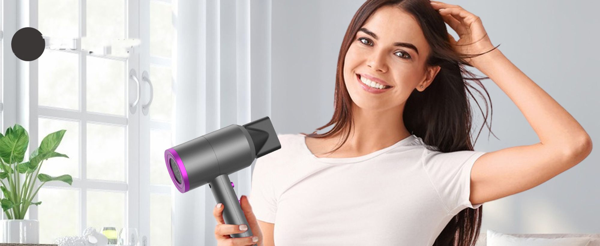 Ionen Föhn AC Motor 2000W Haartrockner, Schnelltrocknen Hair Dryer, Salon Haarfön mit Heiß-/Kalttaste, 3 Fön Concentrators and Diffuser