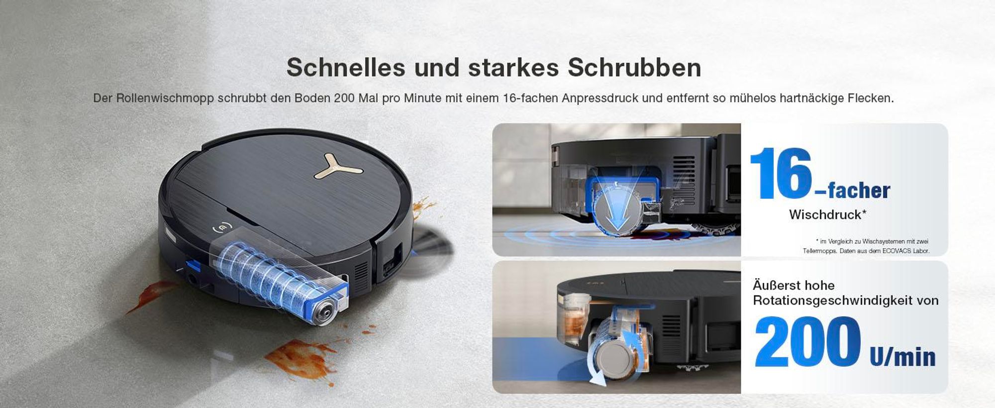ECOVACS DEEBOT X9 PRO Omni Staubsauger Roboter mit Wischfunktion, 16.600 Pa, OZMO Roller, All-in-One Omni Station, YIKO-GPT Saugroboter, Schwarz