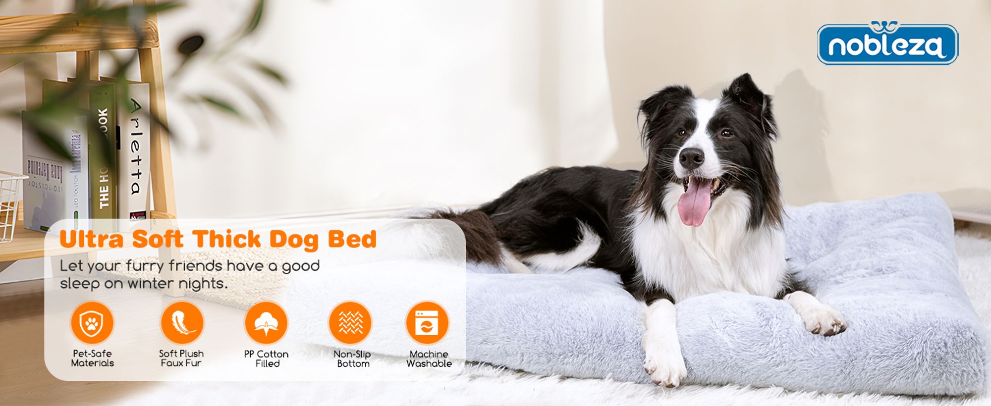 Hundebett Hunde Waschbar rutschfeste Unterseite, Flauschig Hundekissen Hundematte für große,XXL,122x75cm