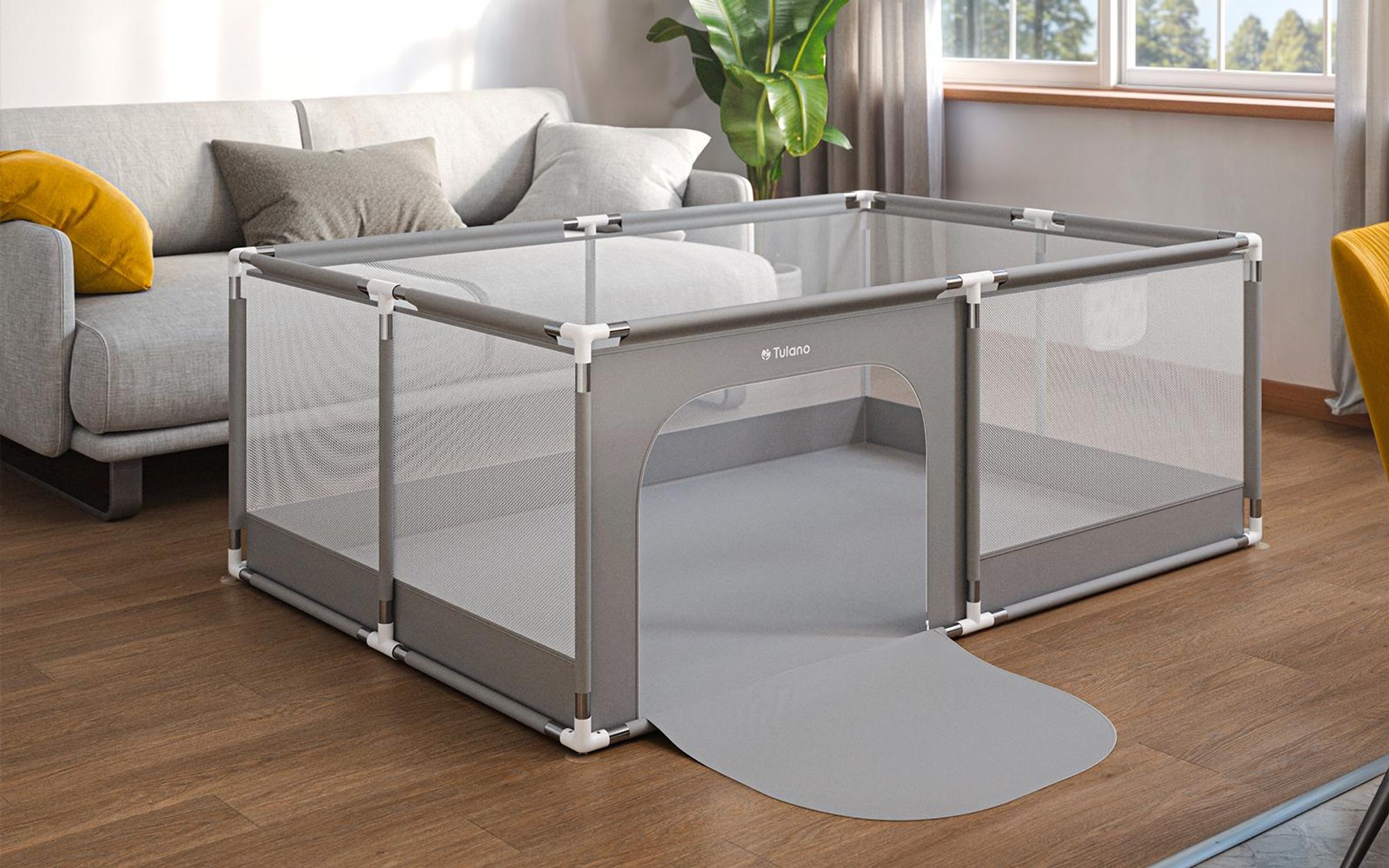 Tulano Cozy 22 Laufgitter 120×180 cm, faltbar, mit Boden, Netzwänden & Reißverschluss, ab 6 Monaten