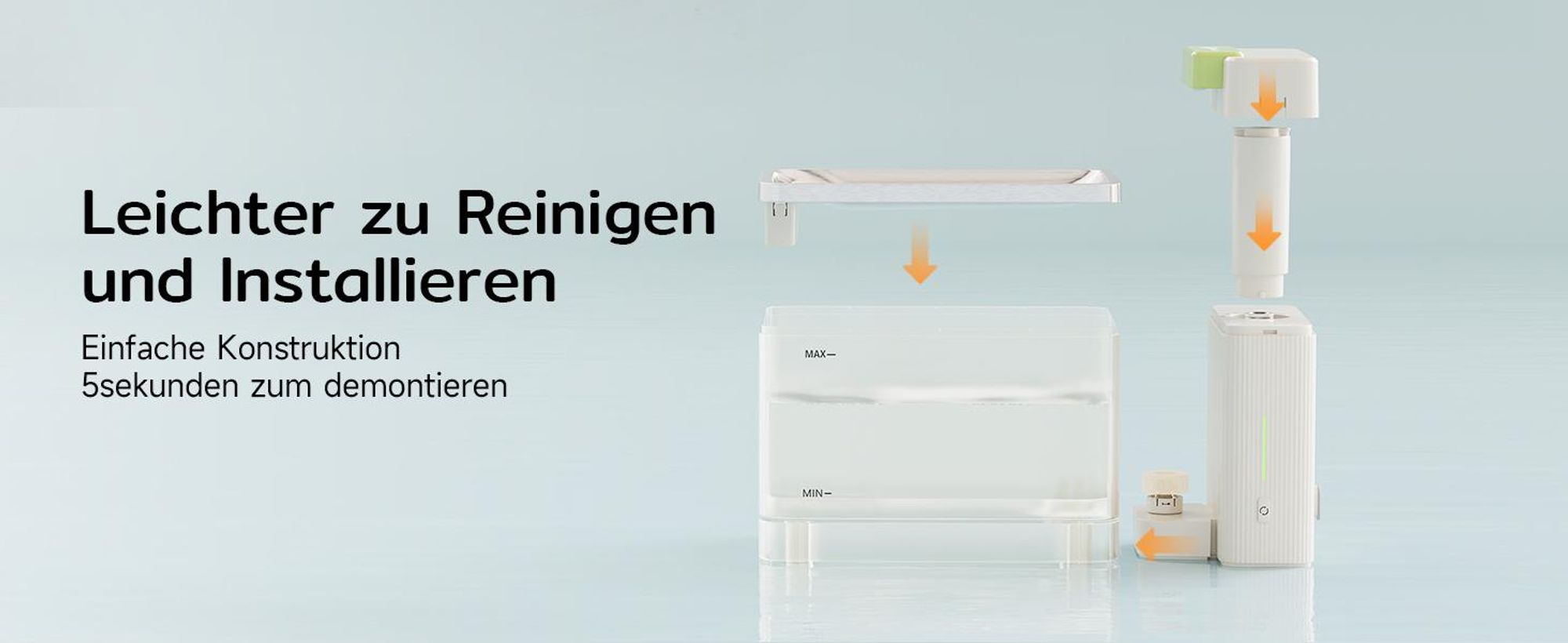 Amicura A3 Lite Trinkbrunnen für Katze mit Ultrafiltrationstechnologie - 3,3L Großer Tank, SUS316 Edelstahl-Trinkschale, ≤25dB, 100% Wasserdicht (Weiß)