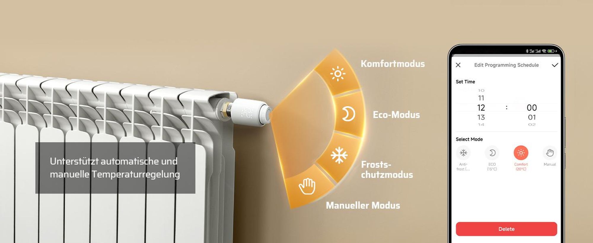 DEWENWILS Smartes Heizkörperthermostat WLAN, Programmierbar Heizungsthermostat