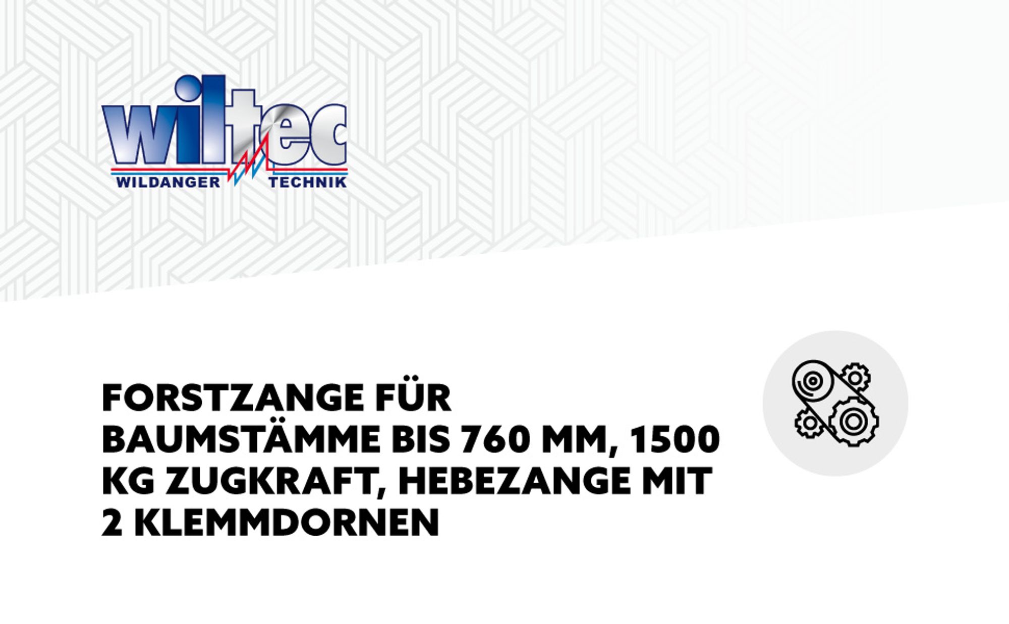 Wiltec Forstzange für Baumstämme bis 760 mm, mit 1500 kg Zugkraft, Holzzange Hebezange Packzange mit 2 Klemmdornen