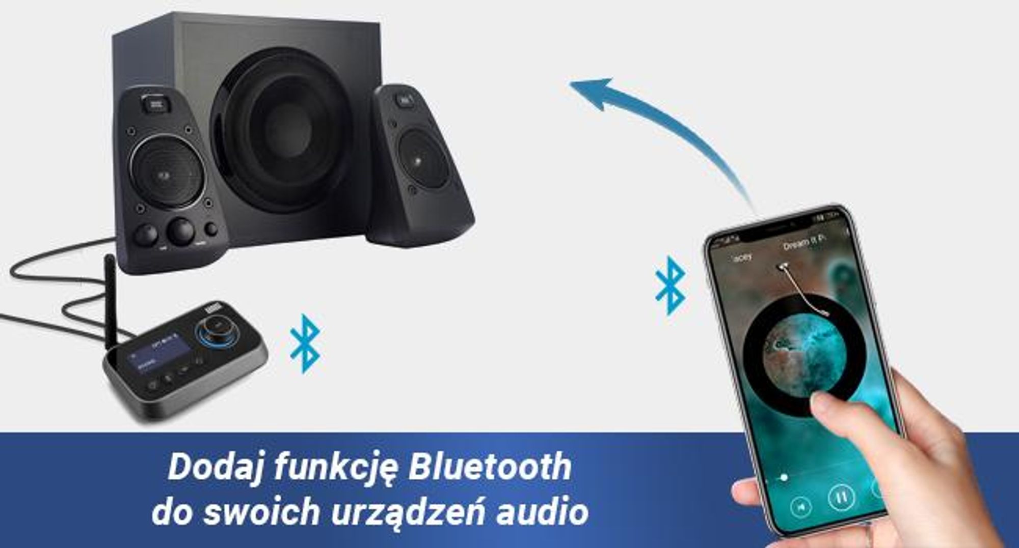 August MR280B: Nadajnik i odbiornik Bluetooth 5.0, 2 w 1