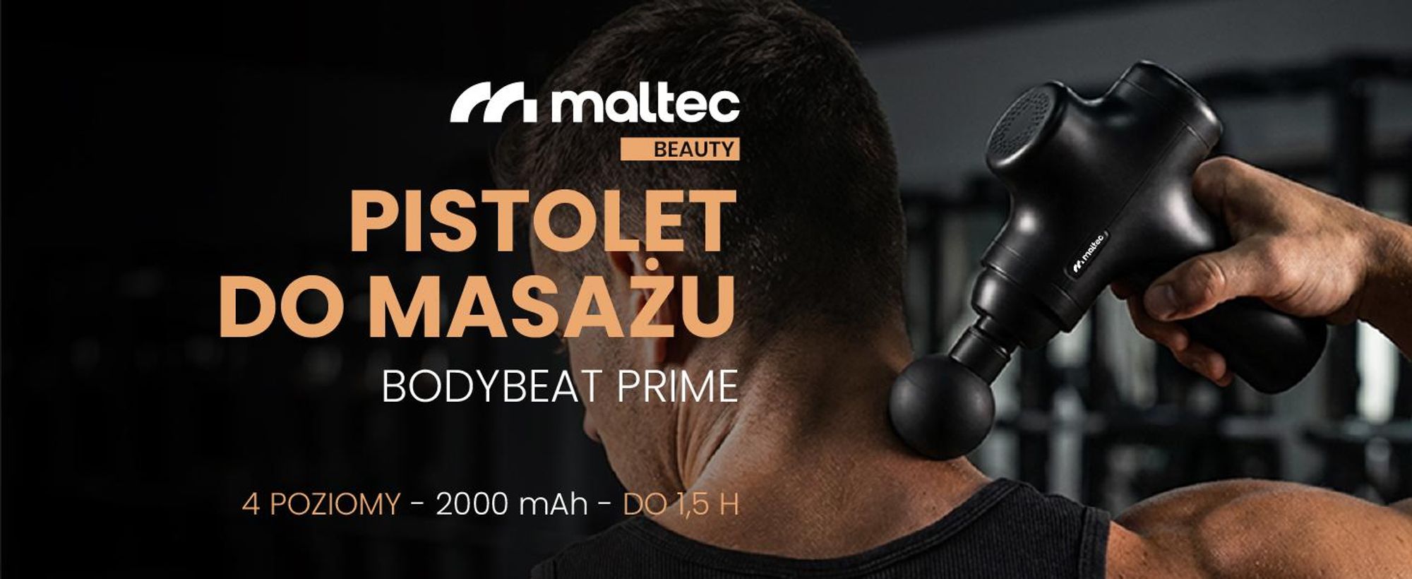 Pistolet do masażu, urządzenie masujące z sześcioma nasadkami i 4 poziomami prędkości