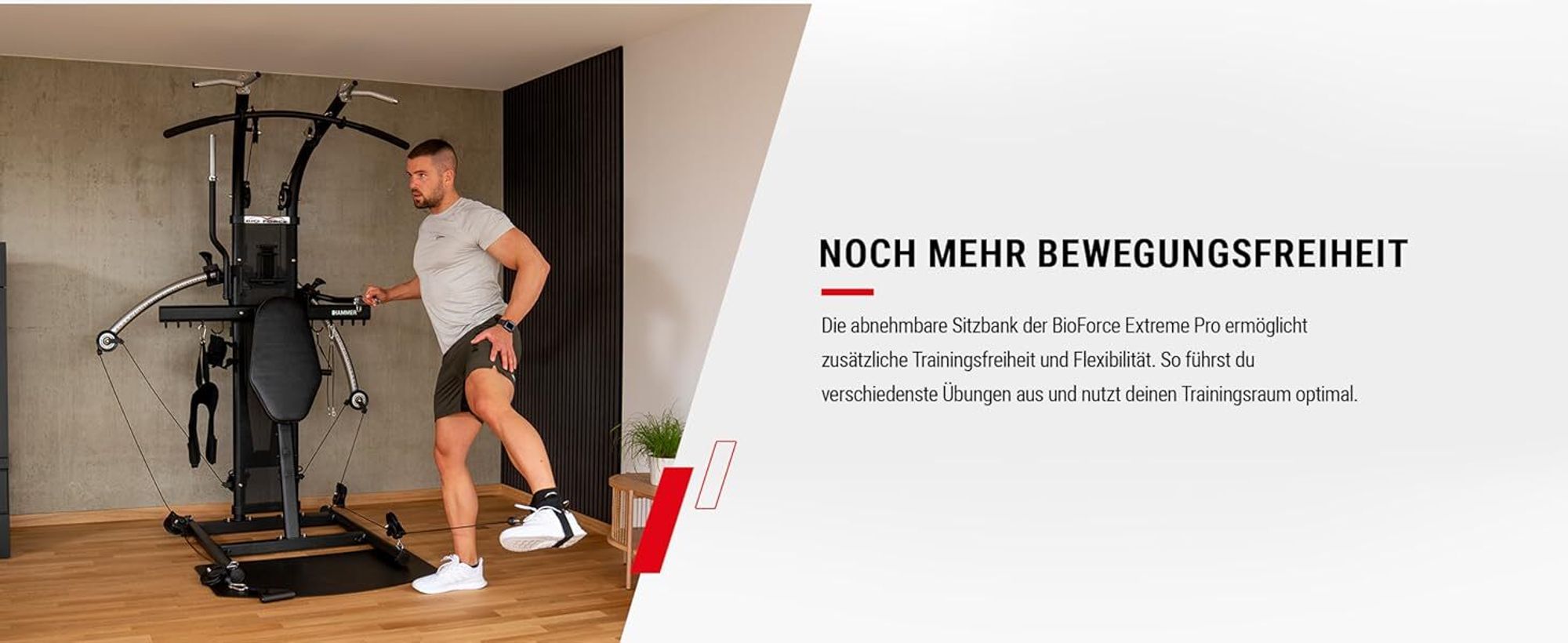 HAMMER Kraftstation BioForce Extreme Pro, Fitnessstation für zu Hause, mit TNT-Widerstandstechnologie, mit 125 kg Zuggewicht, über 140 Übungen