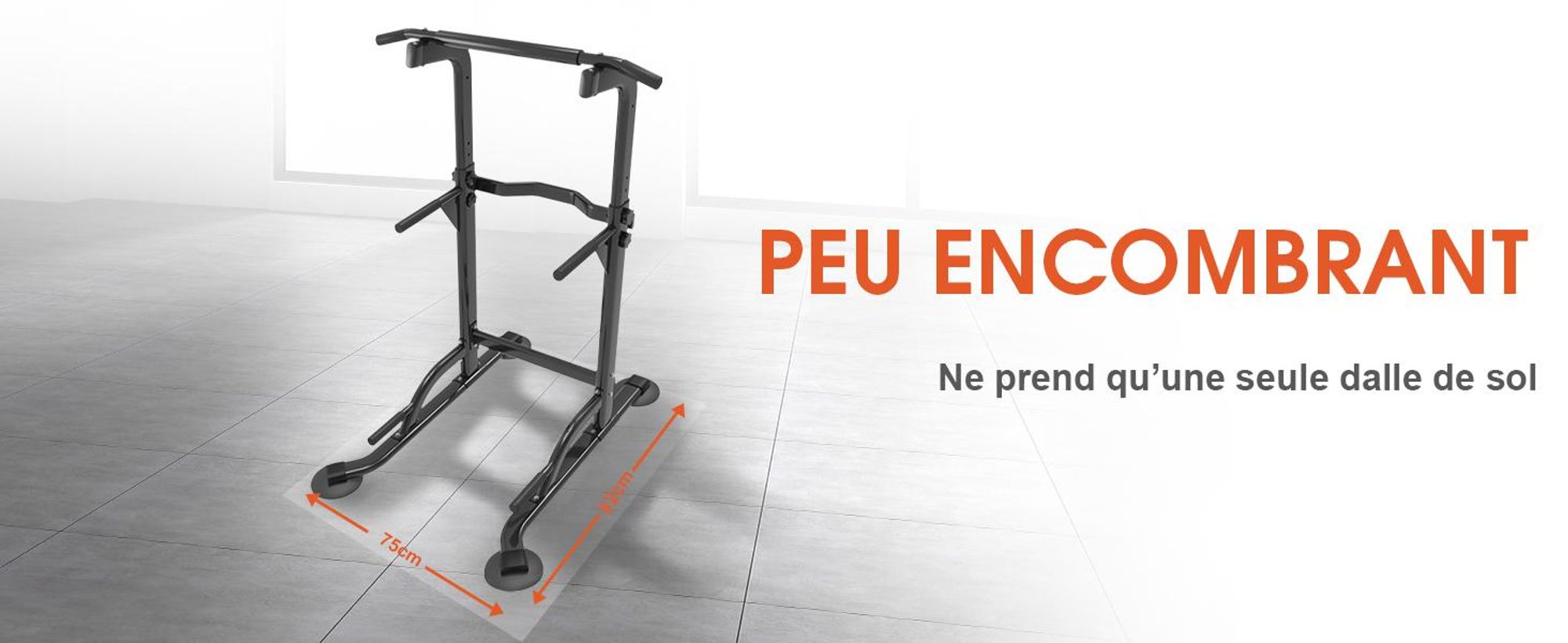 DH FitLife Power Tower Dip Station – Barre de Traction et Dips Réglable, Station de Musculation Complète pour Salle de Sport à Domicile