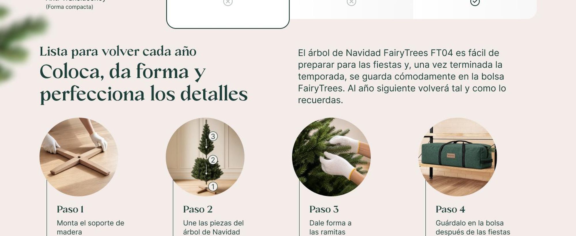 FairyTrees árbol de Navidad Artificial 180cm Pino con el Soporte de Madera | árbol Artificial Blanco nevado| Fabricado en EU