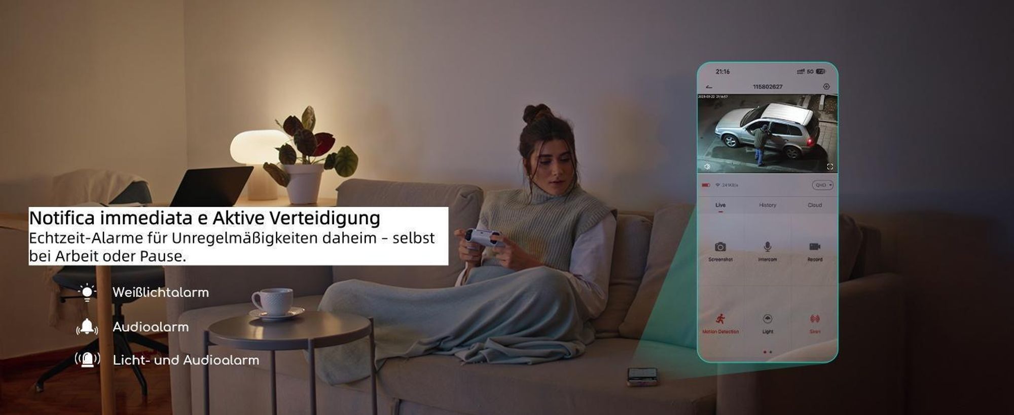 Überwachungskamera Aussen Akku Solar-2K Outdoor WLAN Kamera Überwachung Aussen Kabellose Installationsfreie Solarpanel KI-Erkennung 360°PTZ mit 32&64G