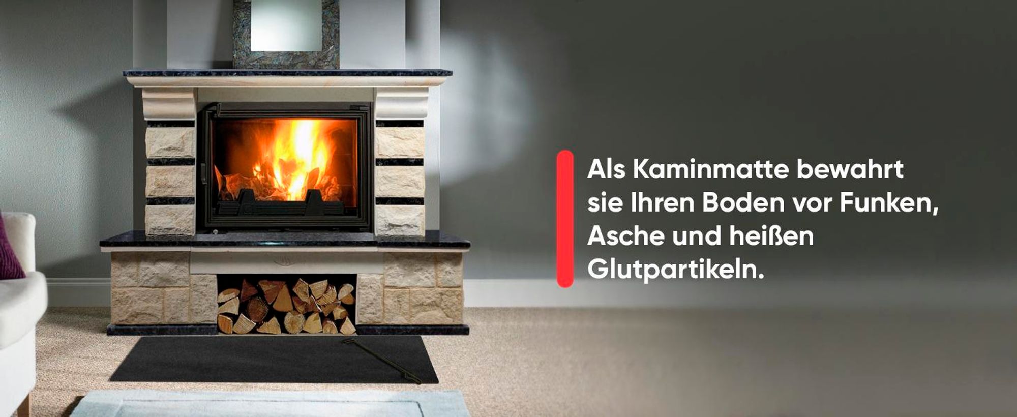 EVOCAMP feuerfeste Unterlage 30x30 cm, bis zu 982°C, für Grill, nicht brennbar, Brandschutz