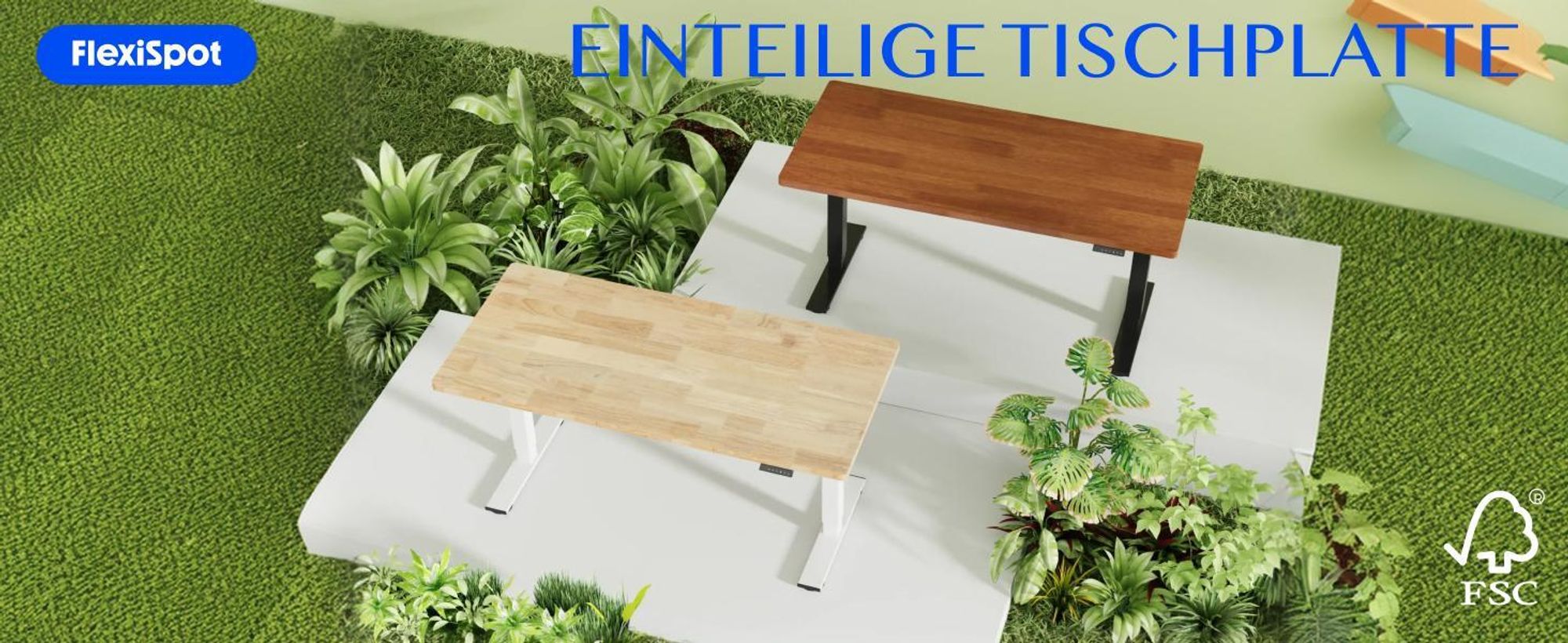 FLEXISPOT Massivholz-Tischplatte aus Gummibaumholz 160x80 cm, 25 mm stark, einteilige Tischplatte mit vorgebohrten Löchern