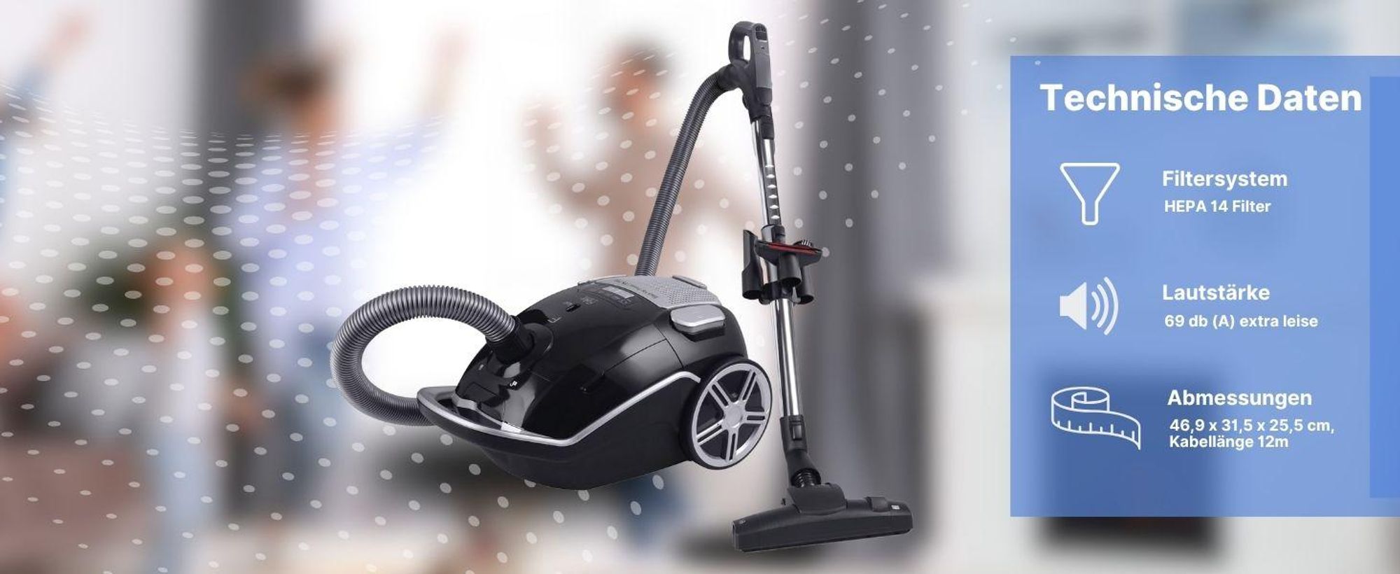 Fakir Black Vac Power TS 790 sw/si Bodenstaubsauger