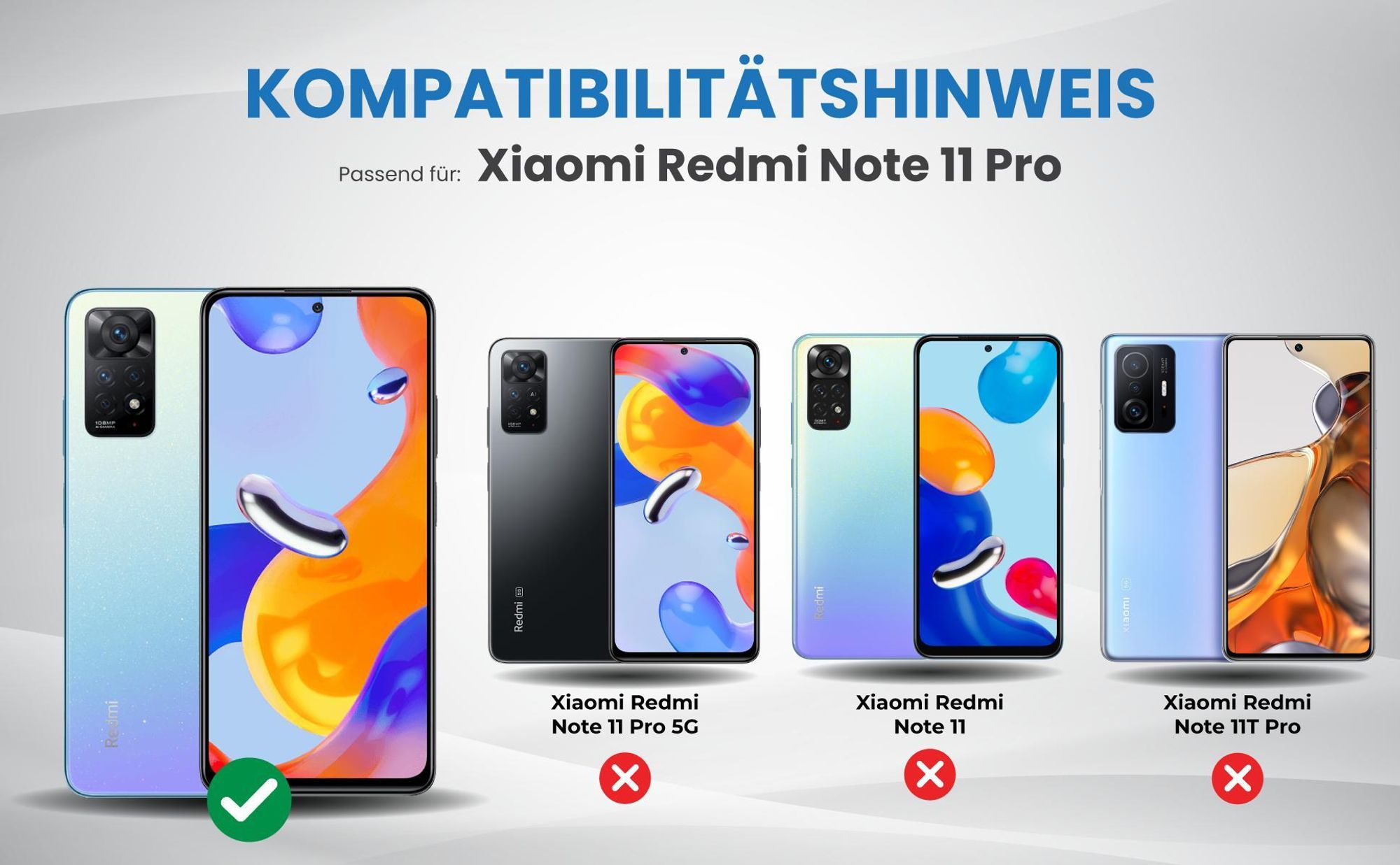 Kompatibilitätshinweise Hülle für Xiaomi Redmi Note 11 Pro