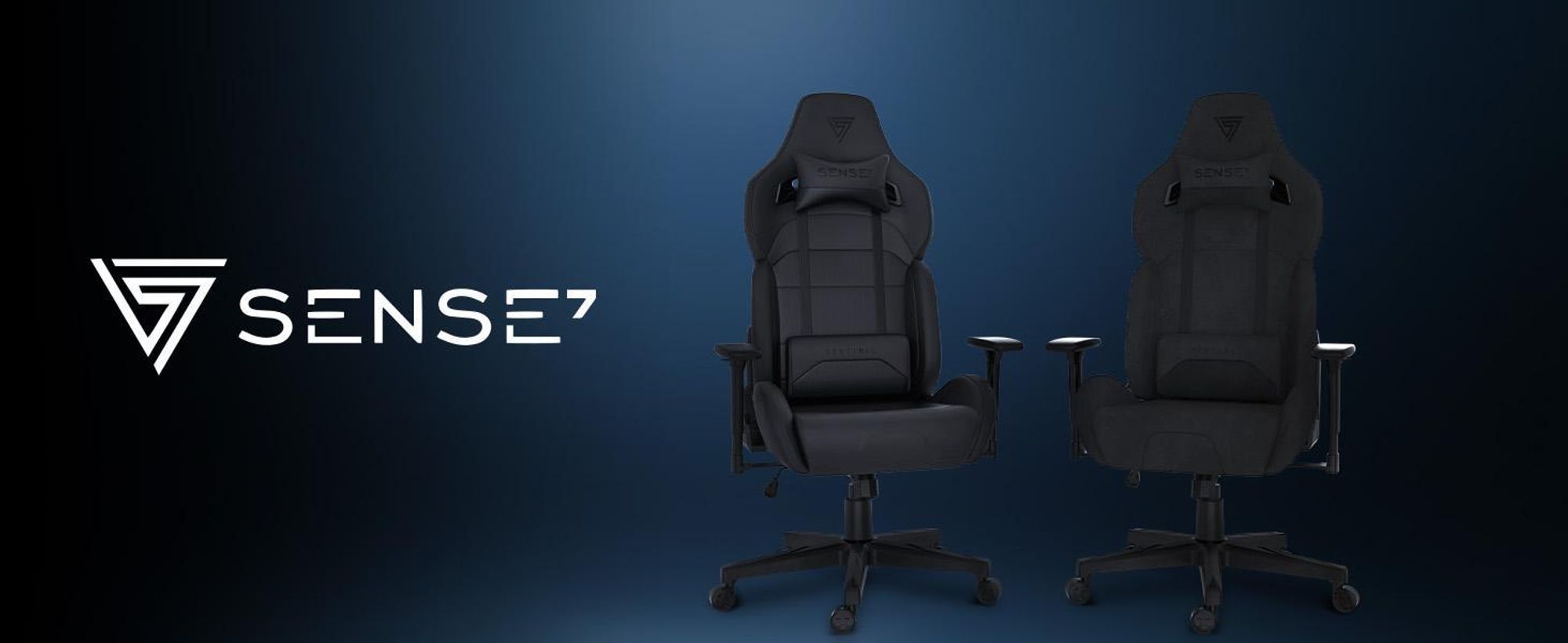 Herná stolička SENSE7 Sentinel – ergonomická kancelárska stolička s 3D podrúčkami, sklonom 160°, funkcia naklápania, čalúnenie HDE™, plynový píst, nosnosť do 150 kg, čierna