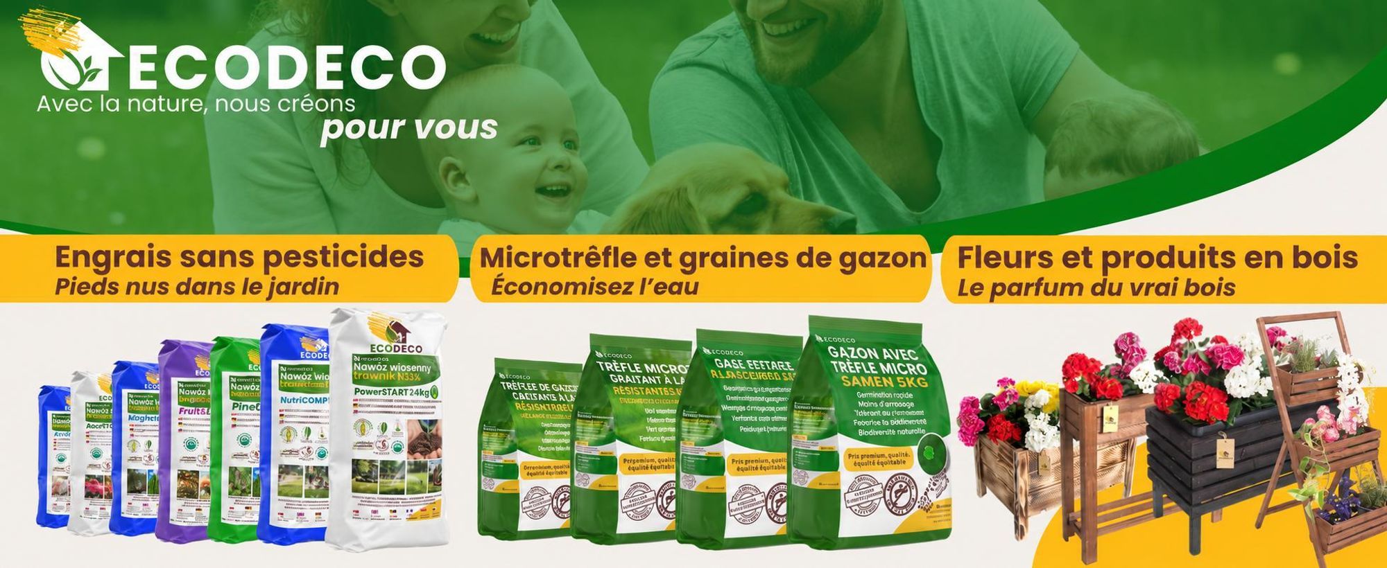 ECODECO Graines de microtrèfle blanc Graines de trèfle Graines de gazon Graines de trèfle nain Euromic pour un gazon uniforme et vert Microclover pour semences de gazon 500 g