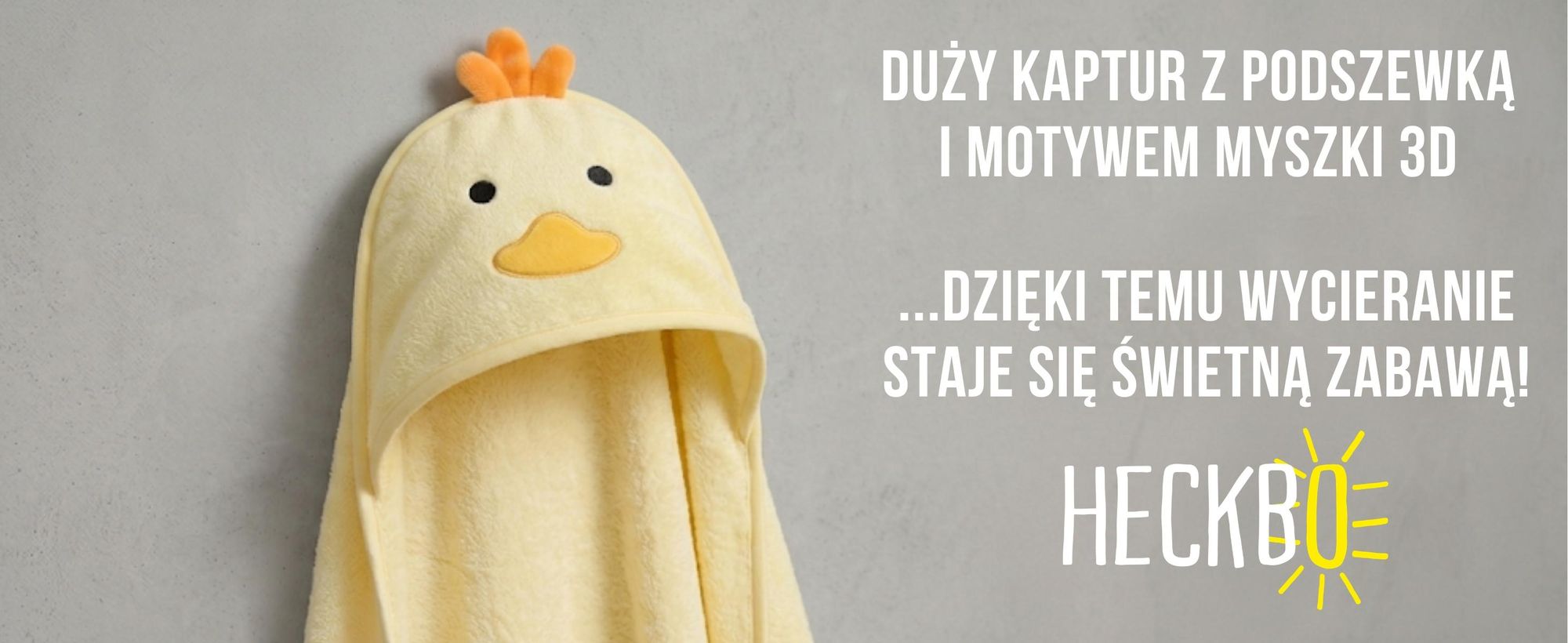 HECKBO Ręcznik z kapturem dla niemowląt z kurczaczkiem i myjką | Wiskoza bambusowa (wykonana z pulpy bambusowej) | 90 × 100 cm | Od urodzenia