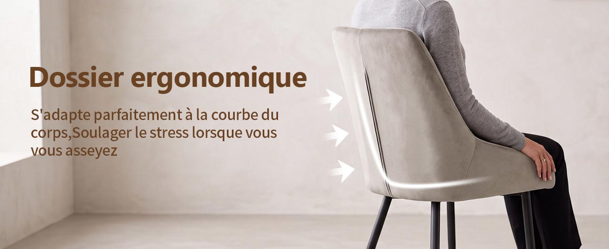 Duhome Lot de 2 chaises de salle à manger rembourrées en velours, style rétro avec pieds en métal, beige
