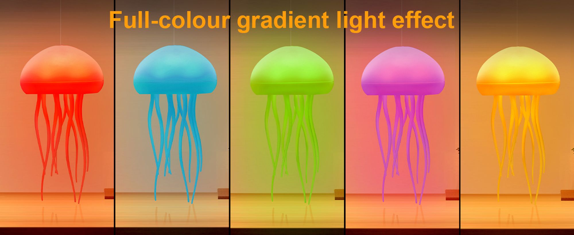 Quallen Lampe, LED Jellyfish Lamp Quallenlampe Intelligente Tentakel Qualle Lampe, Sprachgesteuerte RGB Jellyfish Licht Voller Farbverlauf Quallen