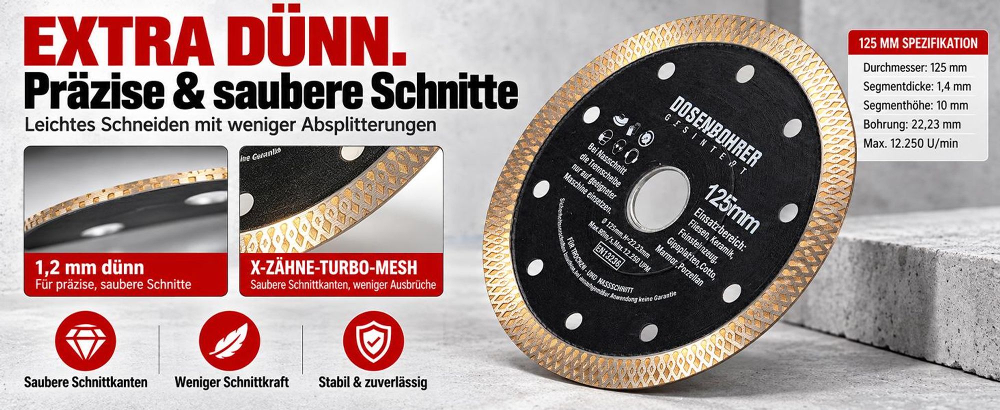 9000U/min 2100W Betonschleifer mit Ø125mm Diamantschleiftopf Trennscheibe Schutzhaube, Betonfräse Sanierungsfräse Winkelschleifer Putzfräse Mauerfräse