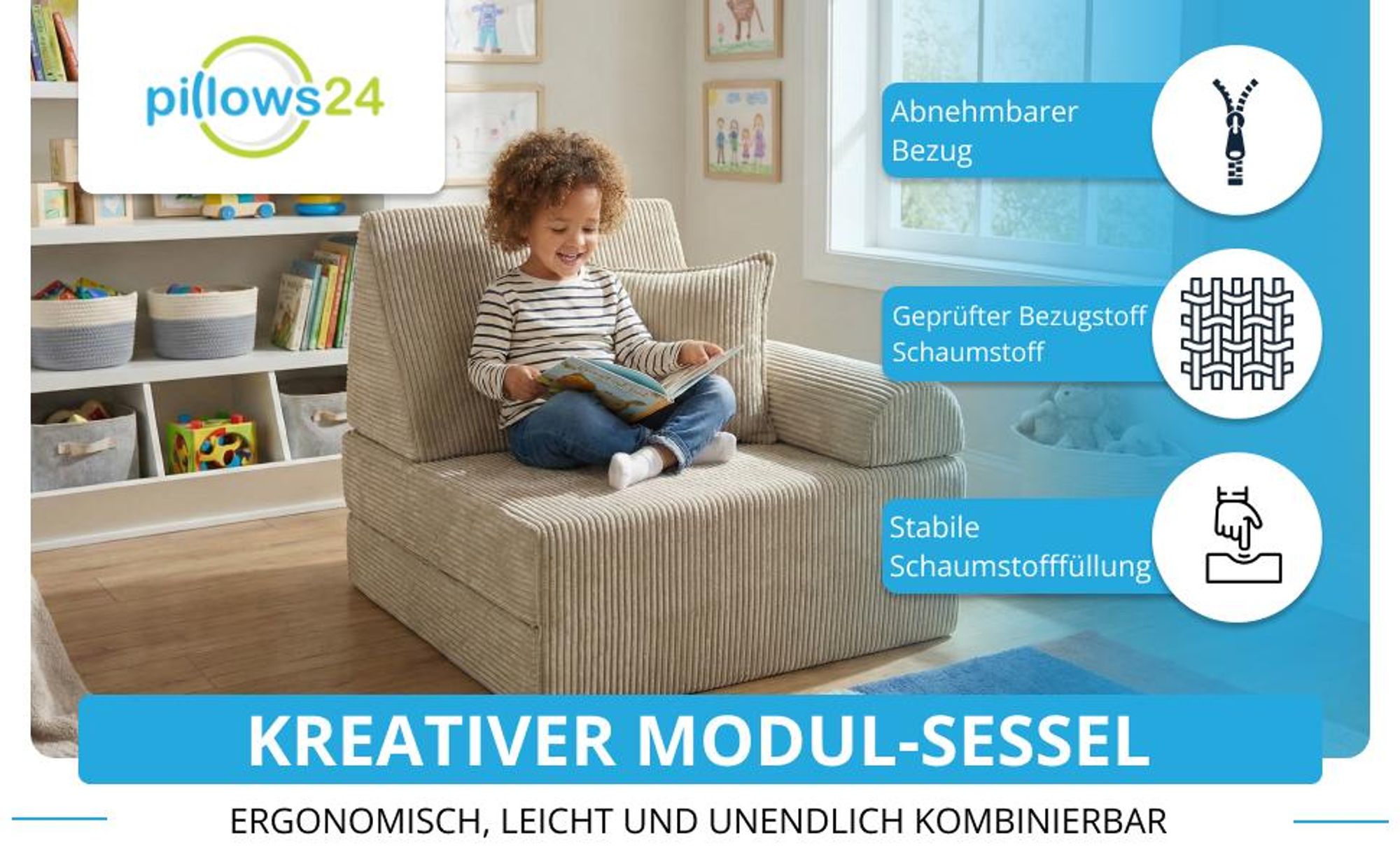 spielsofa kindersofa kindersessel kindercouch schaumstoffbausteine cordstoff