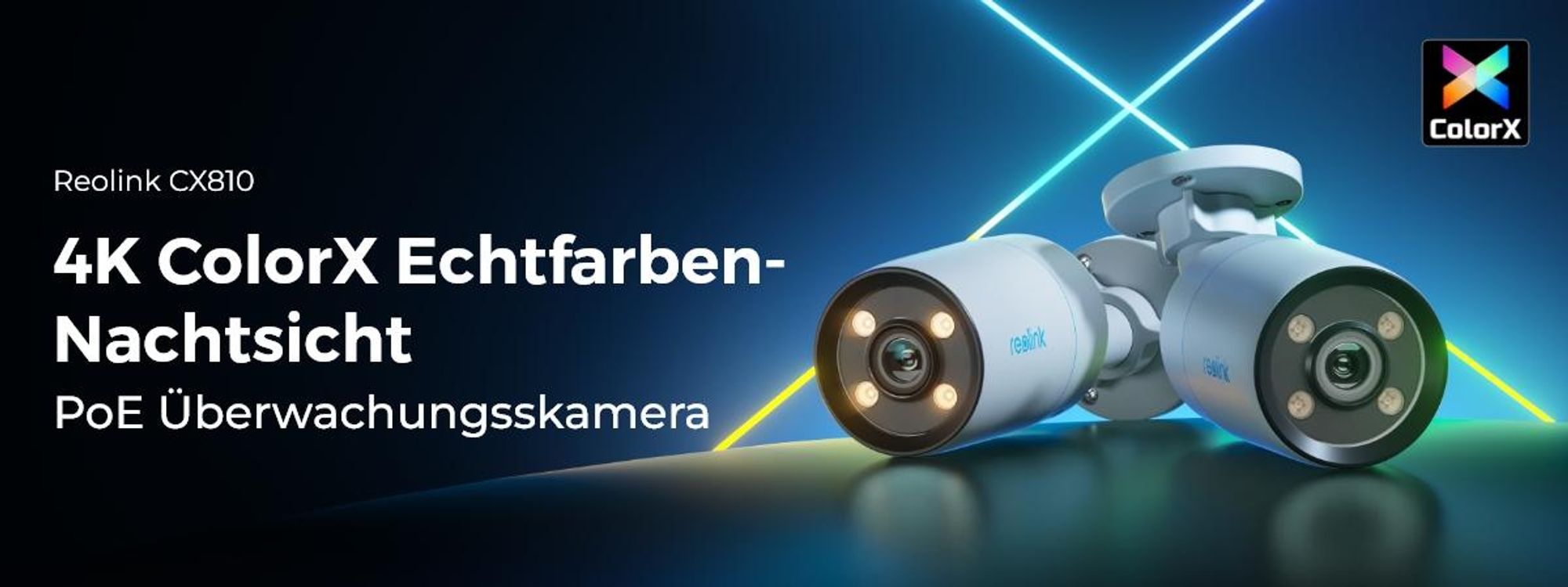 Reolink CX810, 4K 8MP ColorX PoE Überwachungskamera, Smarte Erkennung, F1.0 Superblende, Farbnachtsicht, 2-Wege-Audio, Einstellbares Warmlicht, IP67