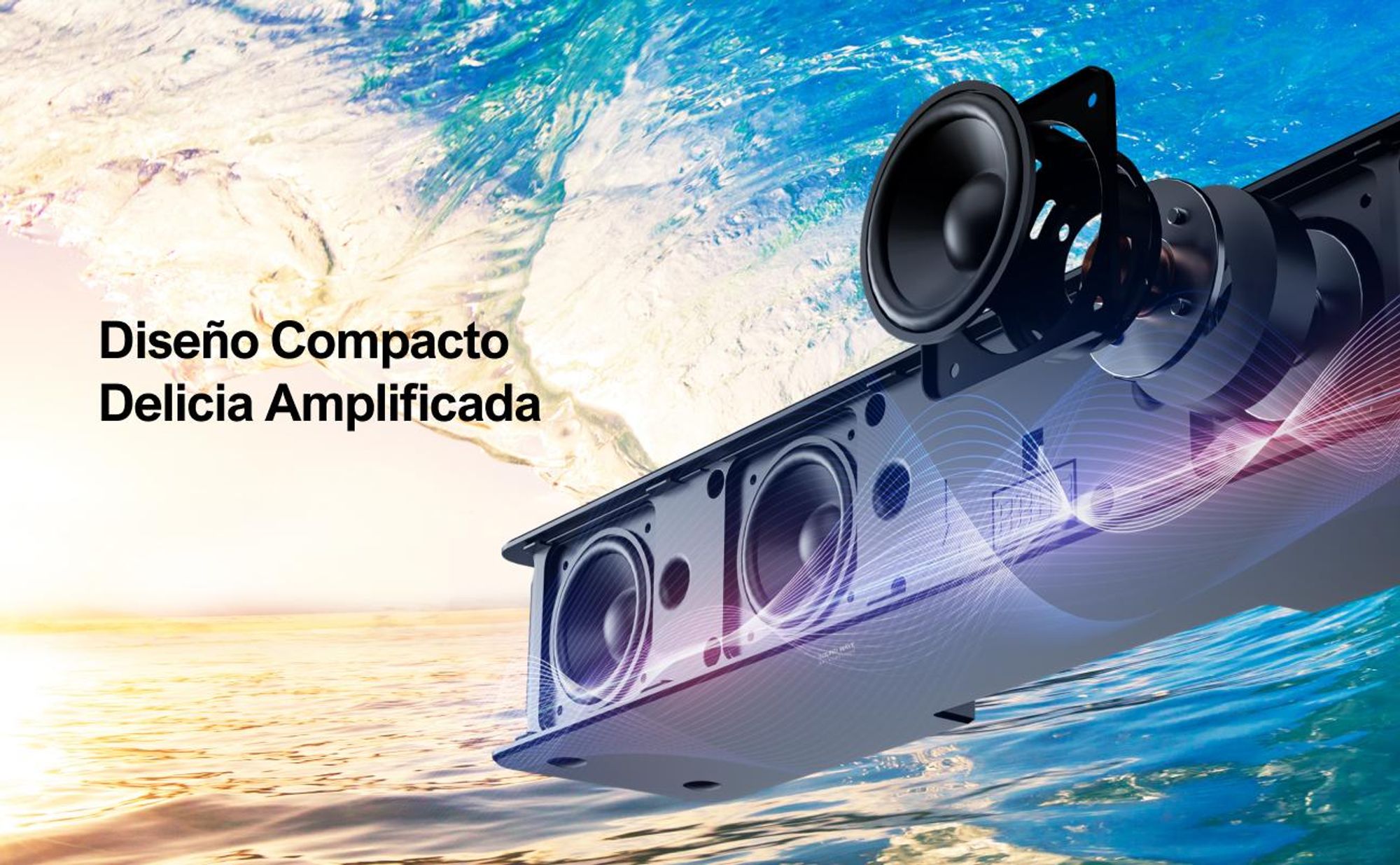 Barra de sonido ULTIMEA 5.1 con Dolby Atmos, sistema de sonido envolvente 3D con subwoofer, 2 altavoces traseros, barra de sonido Bluetooth 5.3 con ecualizador de graves ajustable