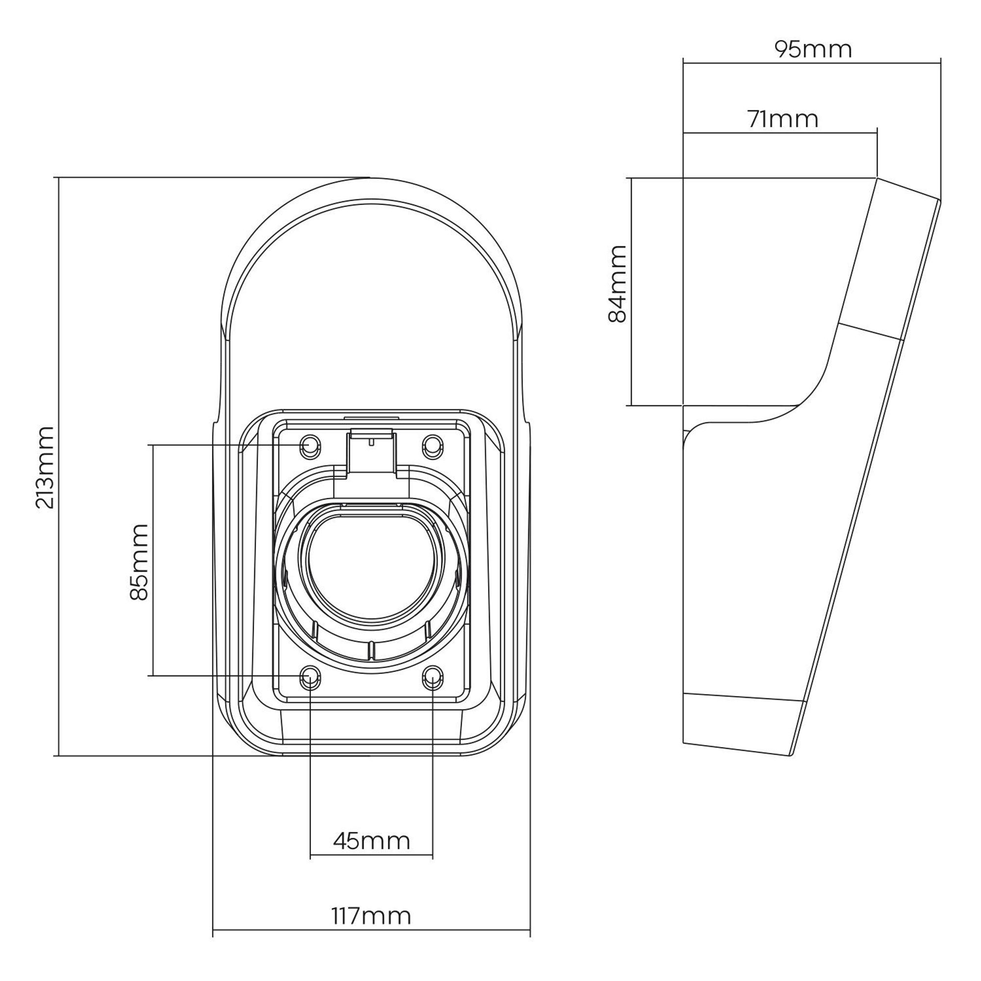 Wandhalterung für Kabel und Stecker des Maclean-EV-Ladegeräts universell Typ 2 max. Belastbarkeit 10 kg MC-901