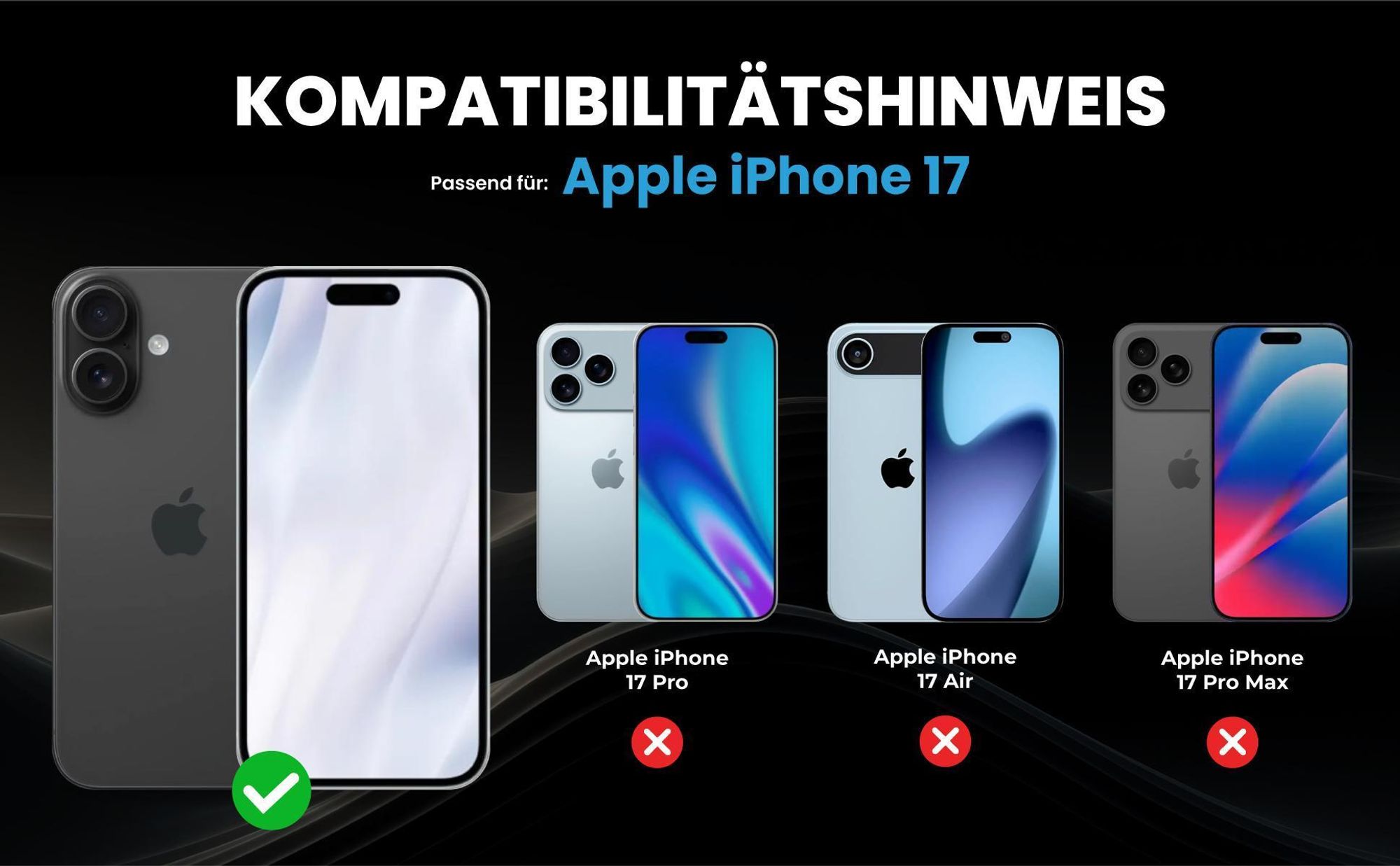 Kompatibilitätshinweise Hülle für Apple iPhone 17